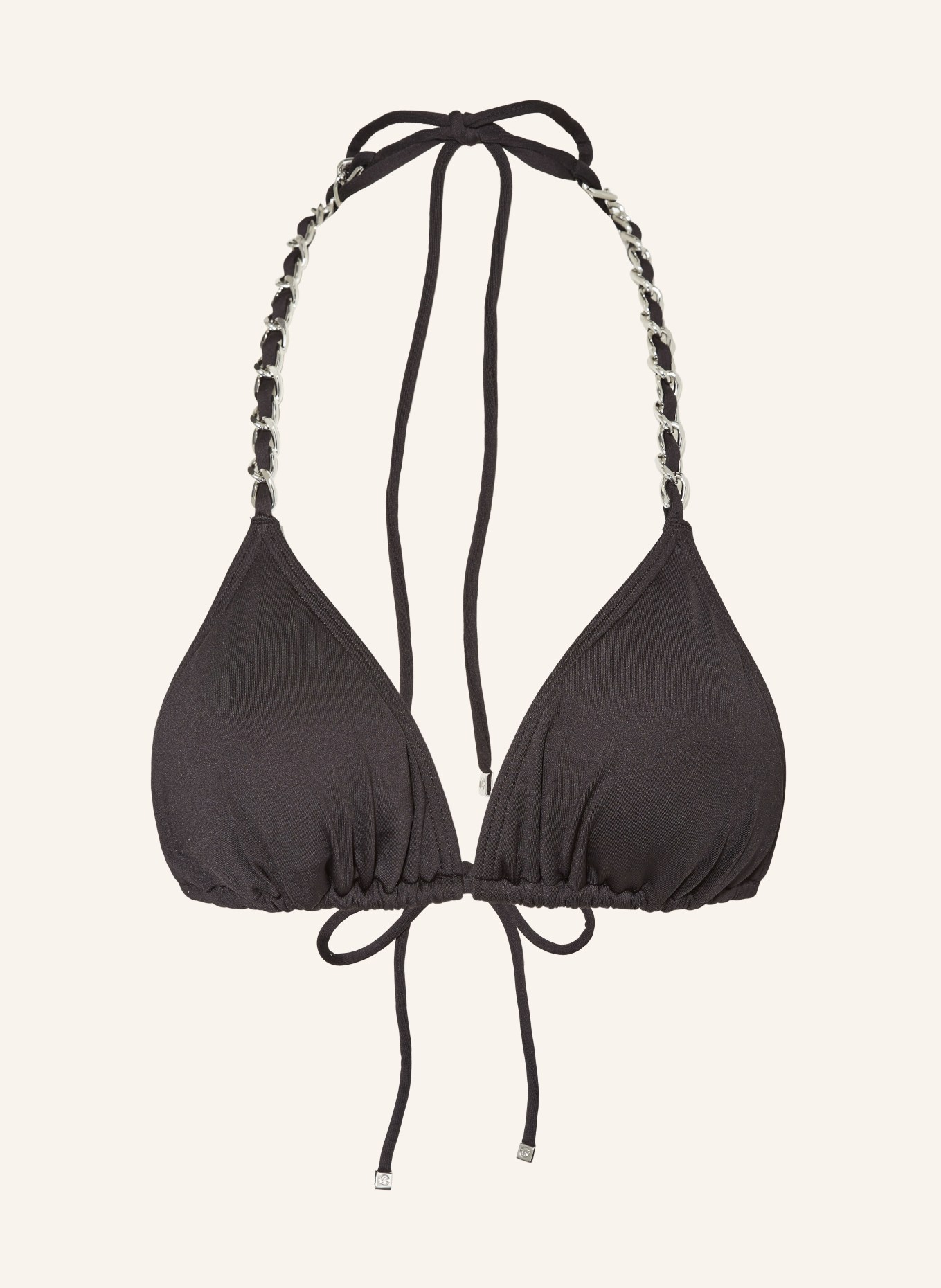 MICHAEL KORS Triangle bikini top CHAIN SOLIDS, Color: BLACK (Image 1)