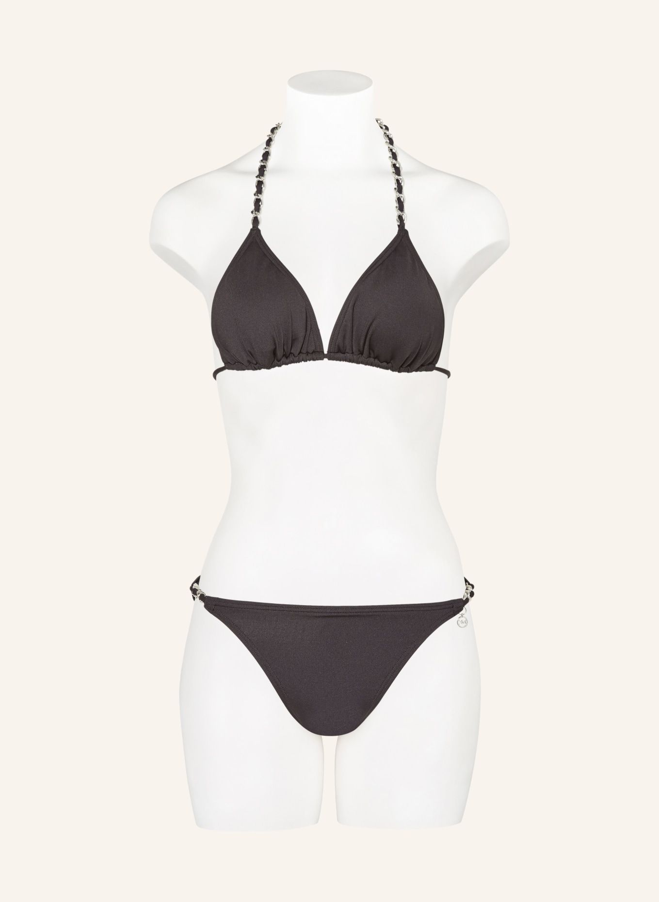 MICHAEL KORS Triangle bikini top CHAIN SOLIDS, Color: BLACK (Image 2)