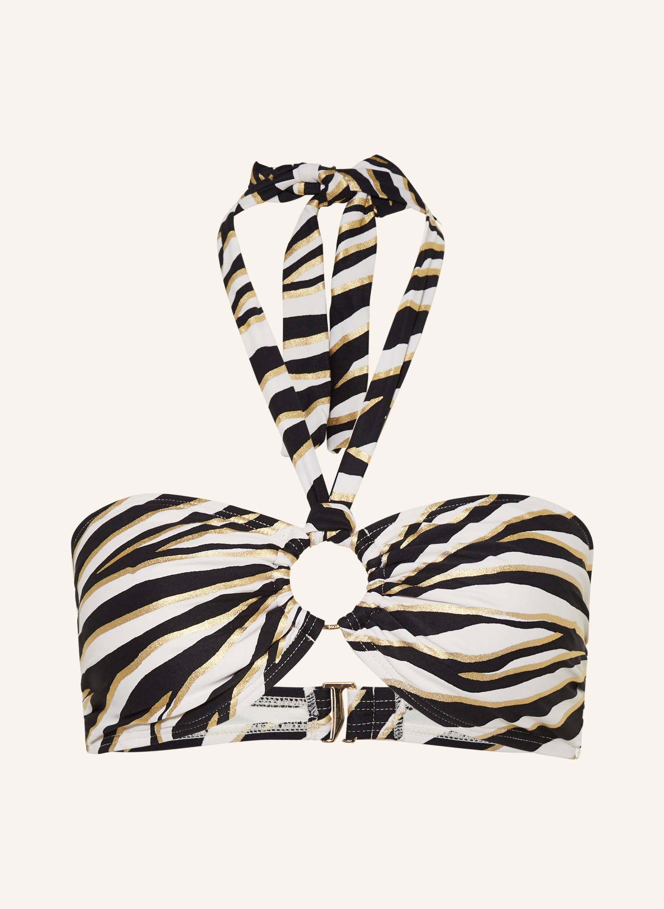 MICHAEL KORS Bandeau bikini top SHIMMER TIGER, Color: BLACK/ WHITE/ GOLD (Image 1)