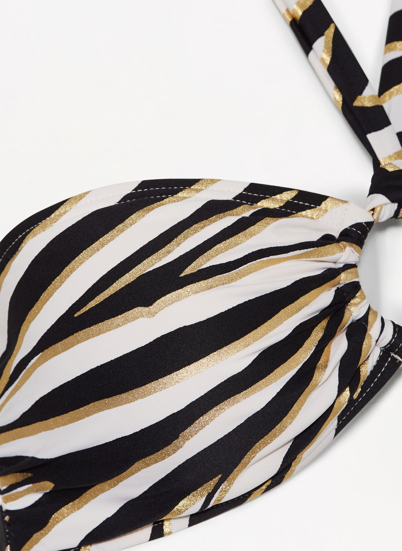 MICHAEL KORS Bandeau-Bikini-Top SHIMMER TIGER, Farbe: SCHWARZ/ WEISS/ GOLD (Bild 4)