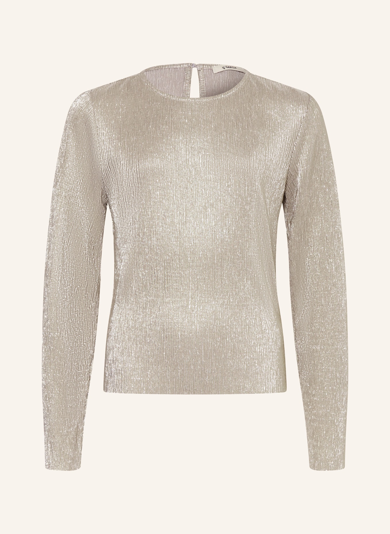 GARCIA Longsleeve mit Glitzergarn: SILBER