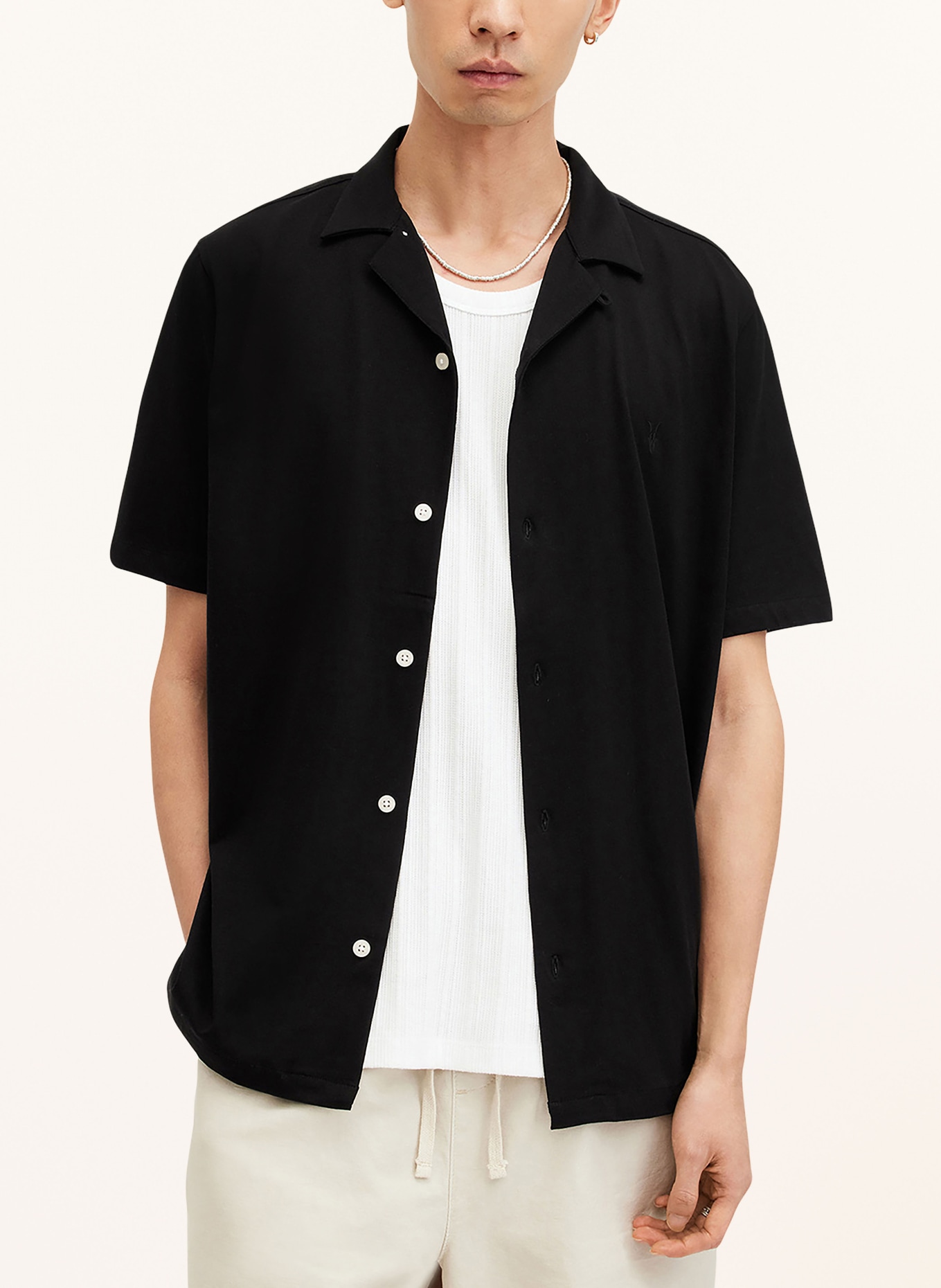 ALLSAINTS Resort shirt HUDSON relaxed fit, Color: BLACK (Image 4)