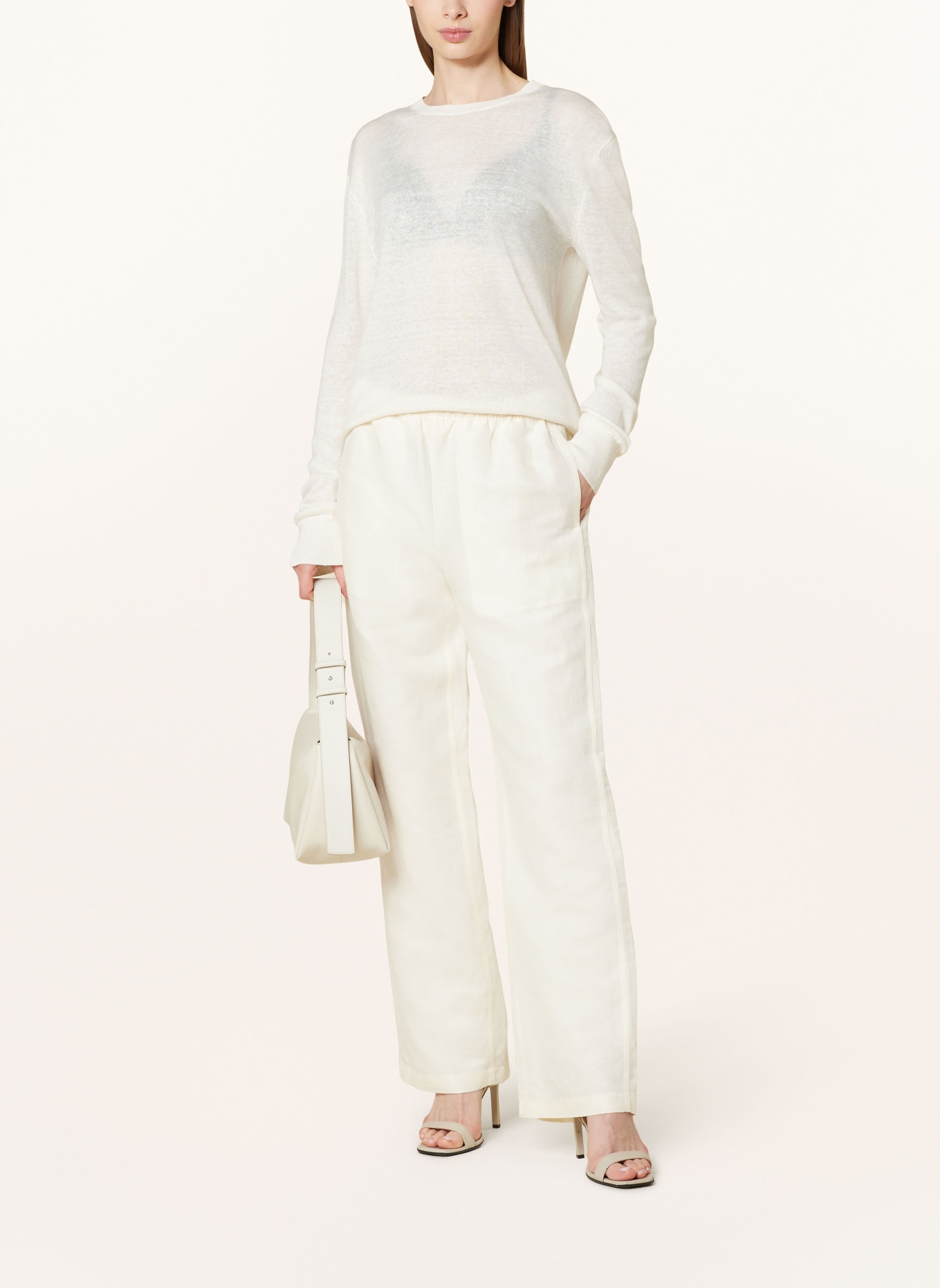 Calvin Klein Pullover mit Leinen, Farbe: CREME (Bild 2)