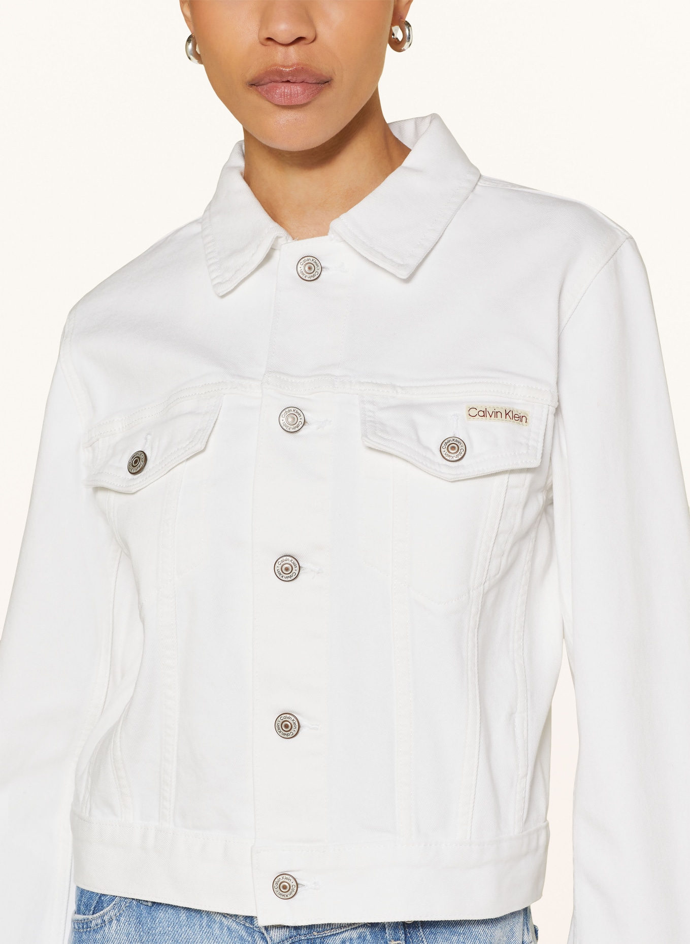 Calvin Klein Džínová bunda, Barva: BÍLÁ (Obrázek 4)