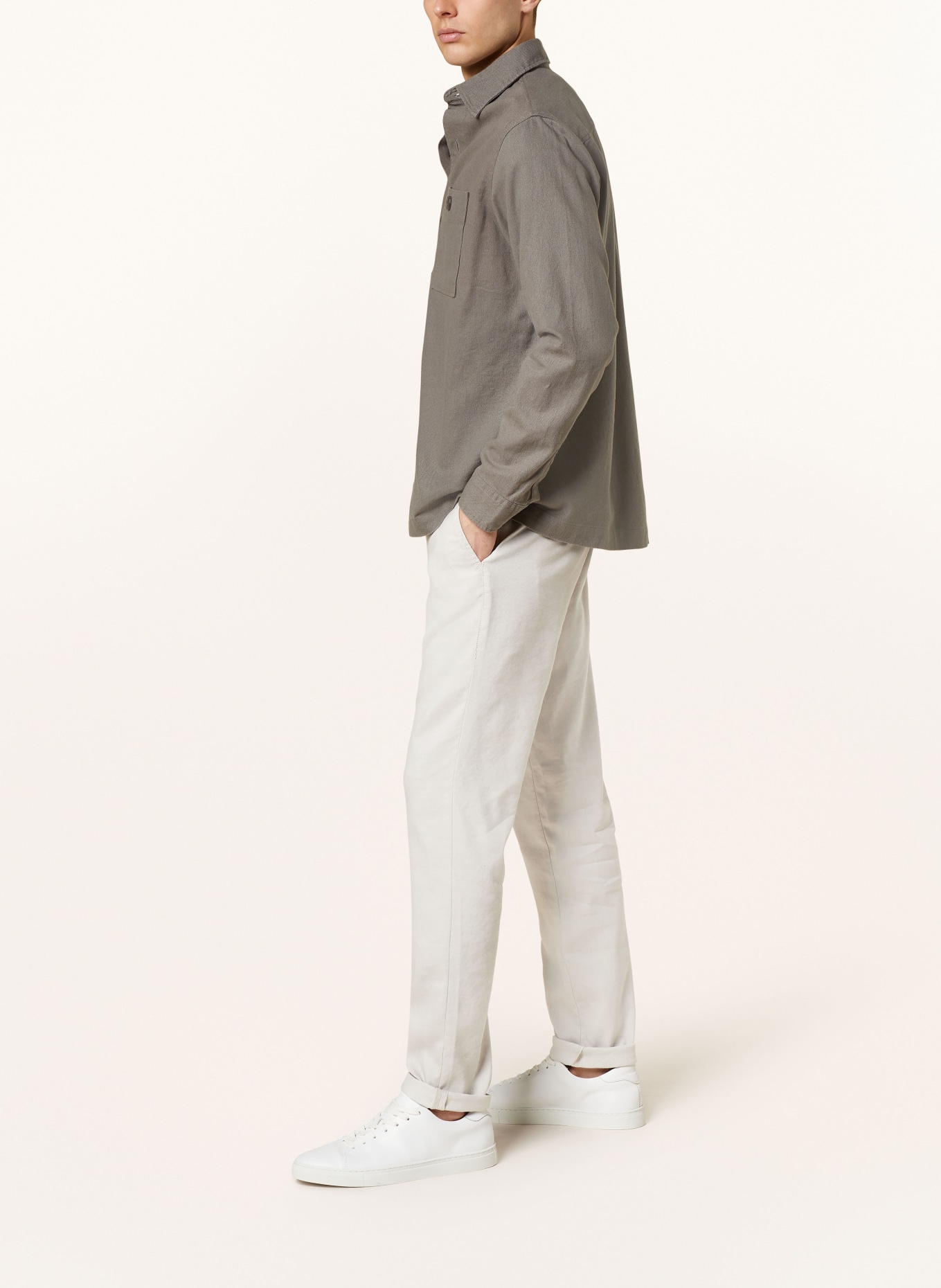 MAC Trousers LENNOX modern fit with linen, Color: LIGHT GRAY (Image 4)