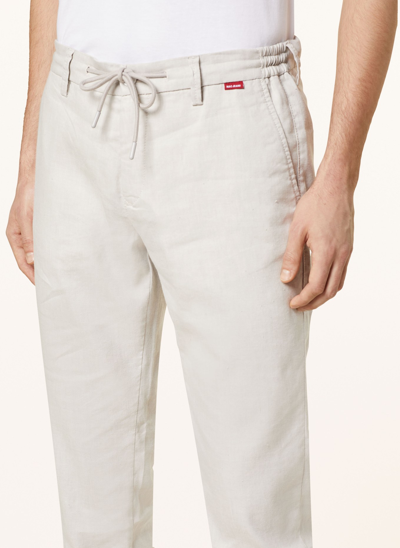 MAC Trousers LENNOX modern fit with linen, Color: LIGHT GRAY (Image 5)