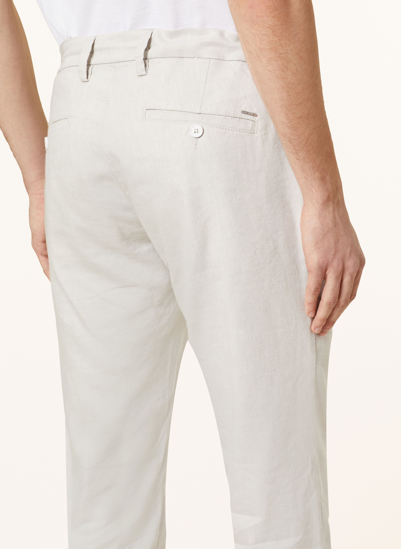 MAC Trousers LENNOX modern fit with linen, Color: LIGHT GRAY (Image 6)
