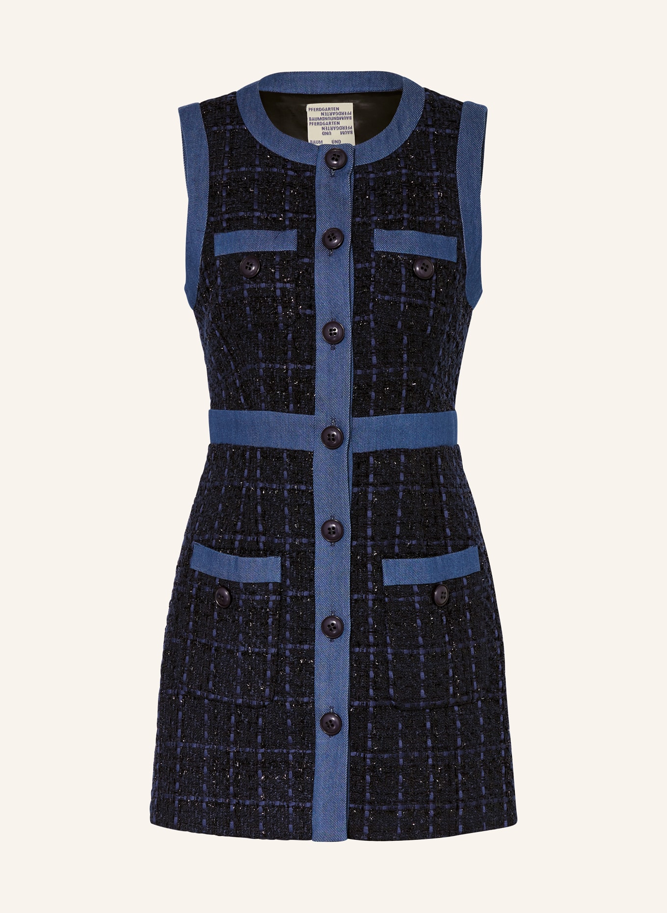BAUM UND PFERDGARTEN Sheath dress ABEER in tweed: DARK BLUE / BLUE