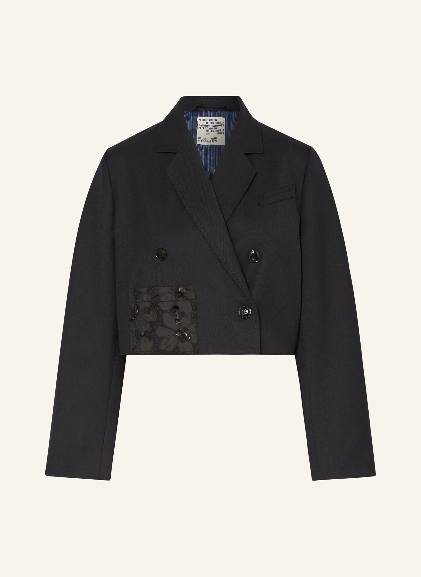 BAUM UND PFERDGARTEN Cropped blazer BIANKA, Color: BLACK (Image 1)