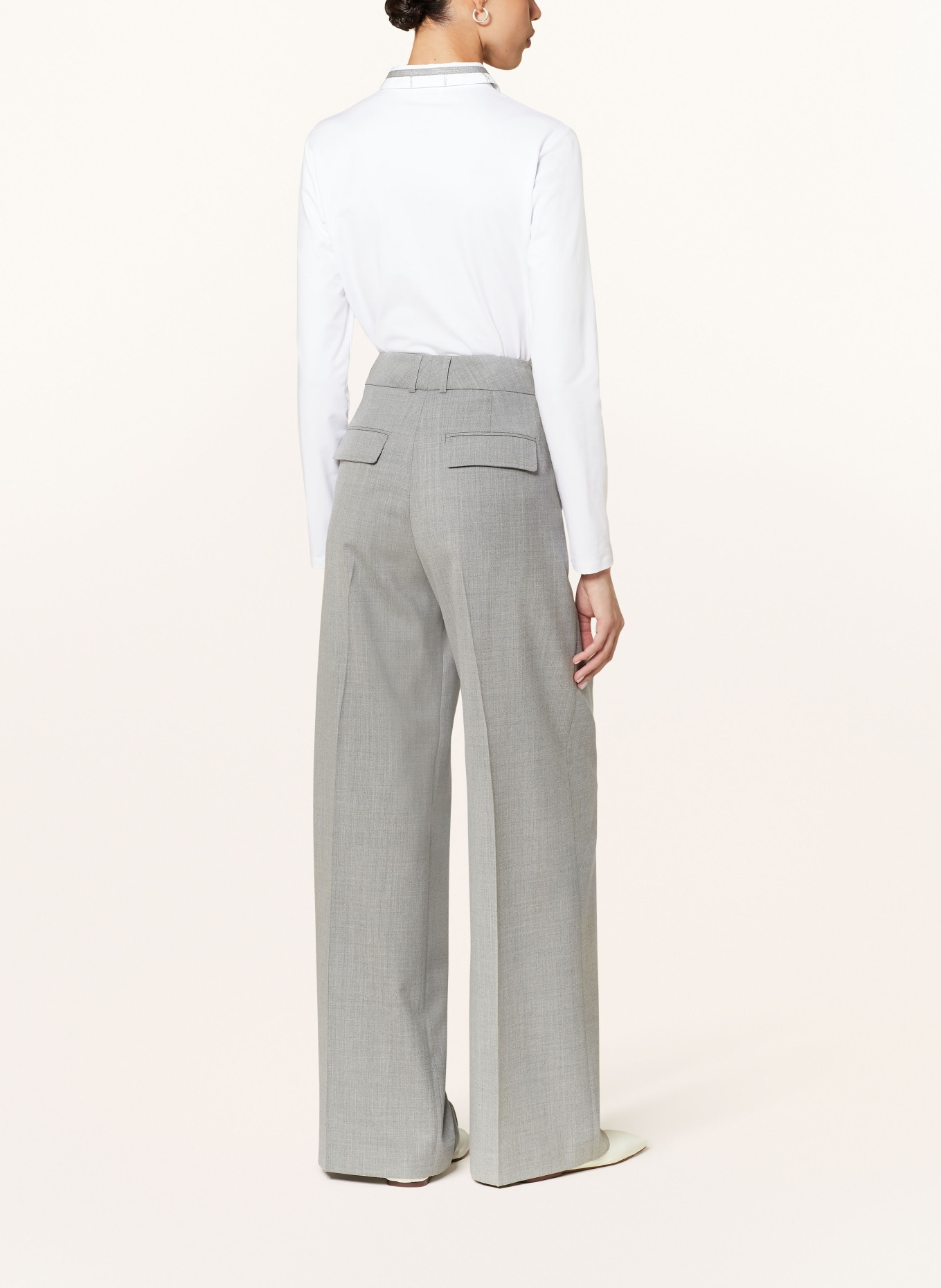 PESERICO Wide leg trousers, Color: GRAY (Image 3)