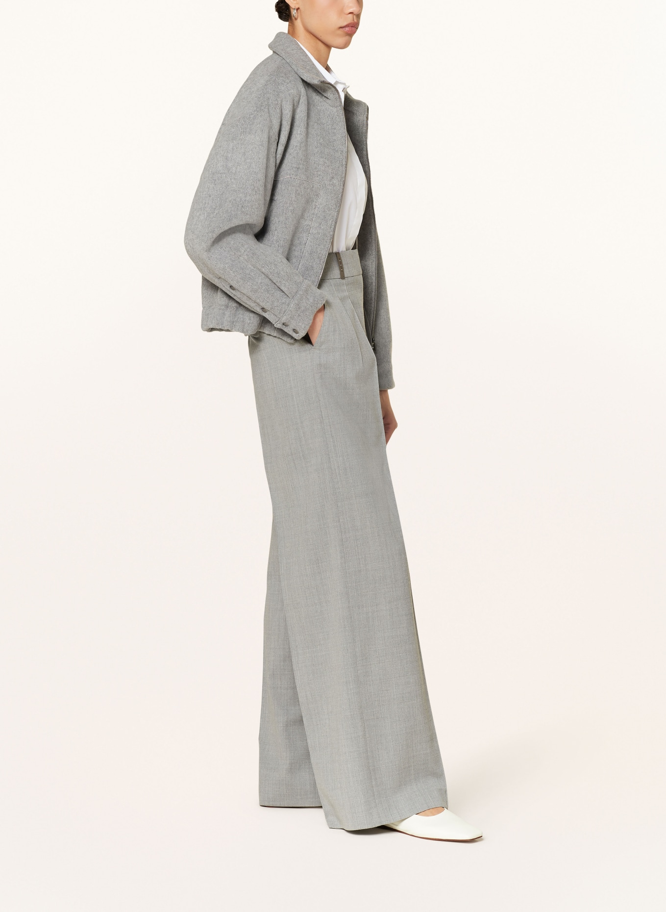 PESERICO Wide leg trousers, Color: GRAY (Image 4)