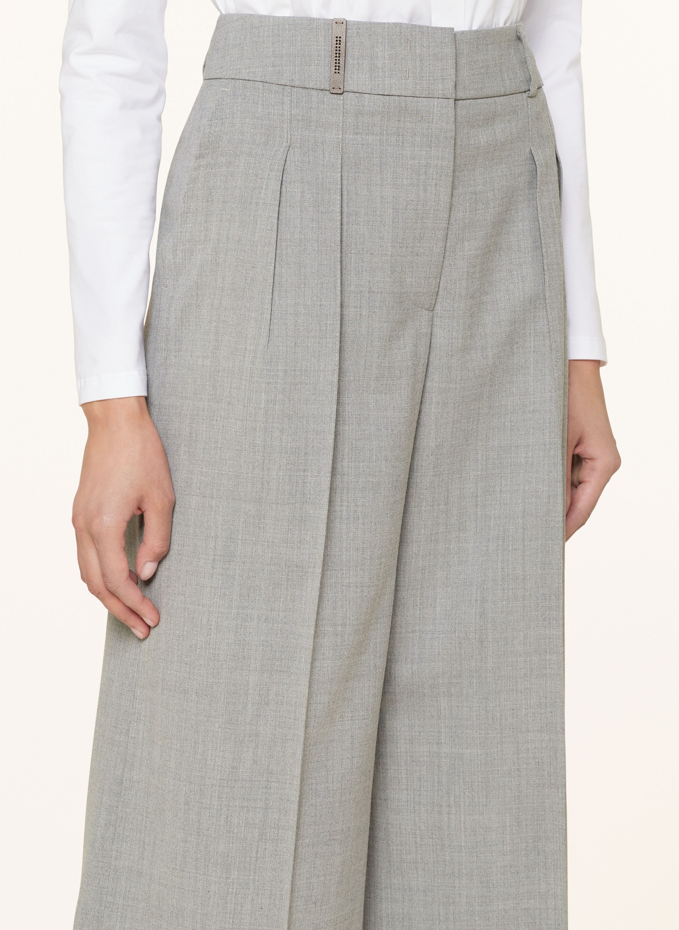 PESERICO Wide leg trousers, Color: GRAY (Image 5)