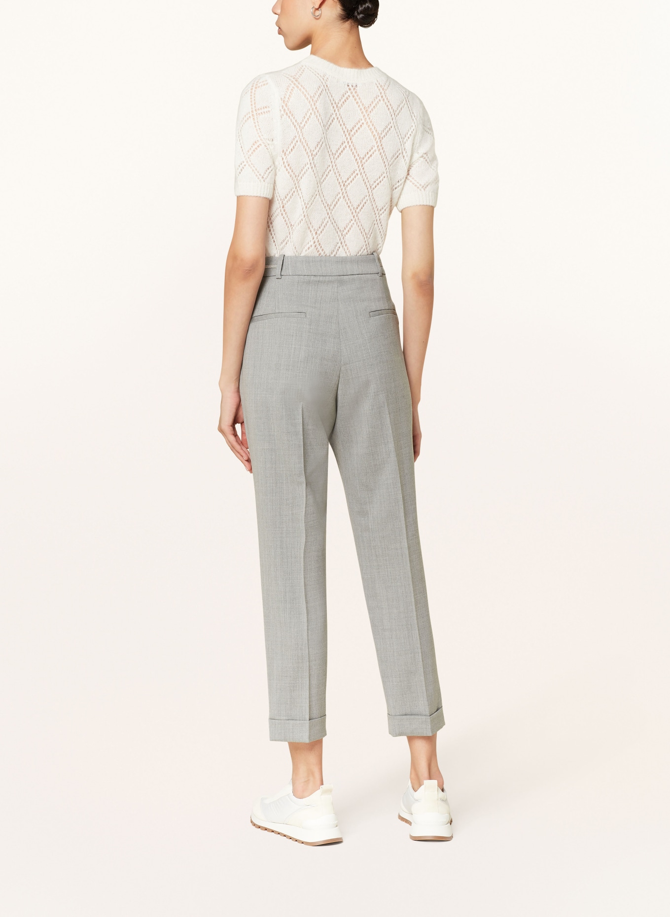 PESERICO Trousers with decorative gems, Color: GRAY (Image 3)