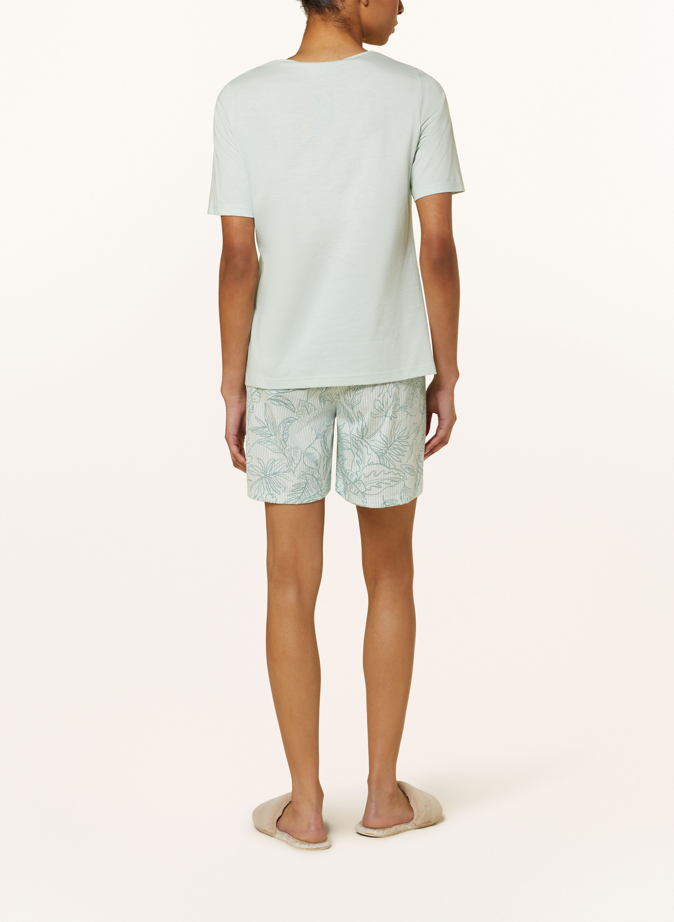 mey Shorty pajamas series LENICE, Color: LIGHT GREEN/ WHITE/ GREEN (Image 3)