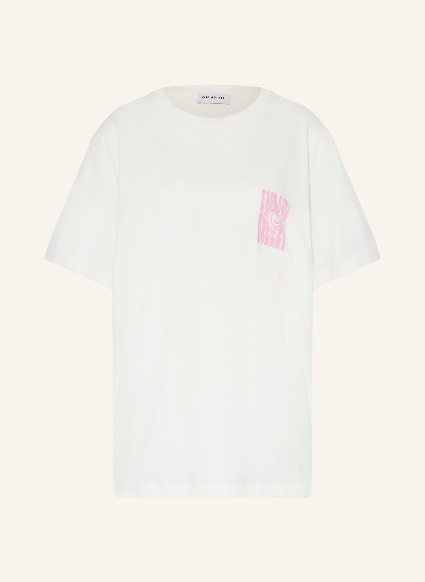 OH APRIL T-shirt BOYFRIEND, Color: WHITE/ PINK (Image 1)
