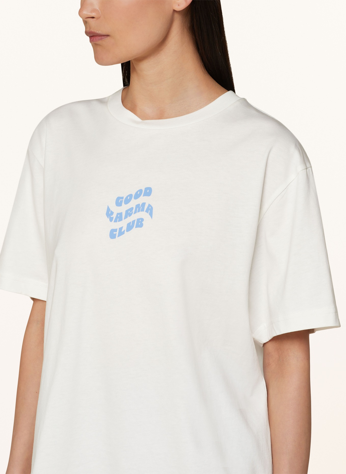 OH APRIL T-shirt GOOD KARMA CLUB, Color: WHITE/ LIGHT BLUE (Image 4)
