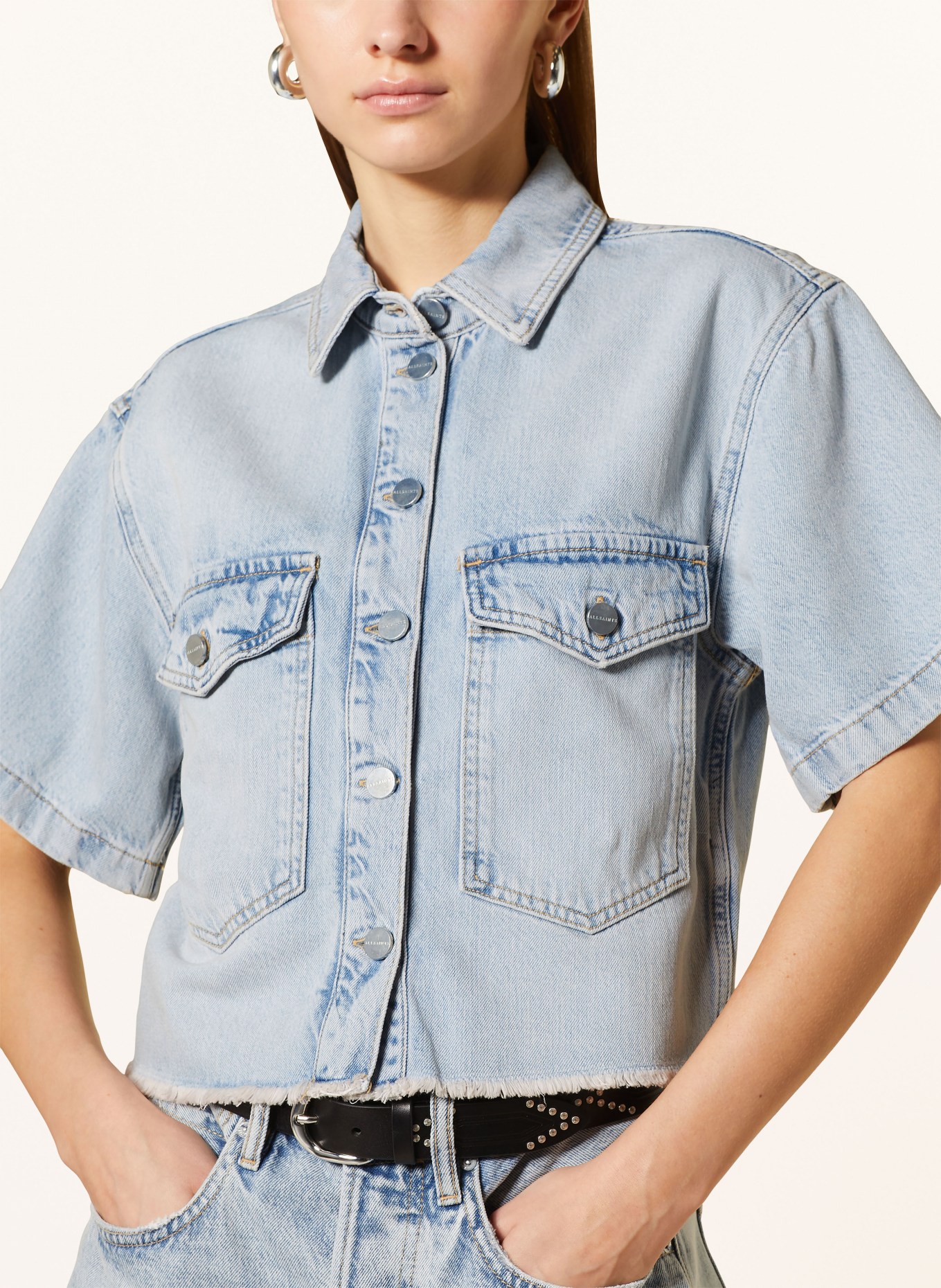 ALLSAINTS Denim blouse TOVE, Color: LIGHT BLUE (Image 4)