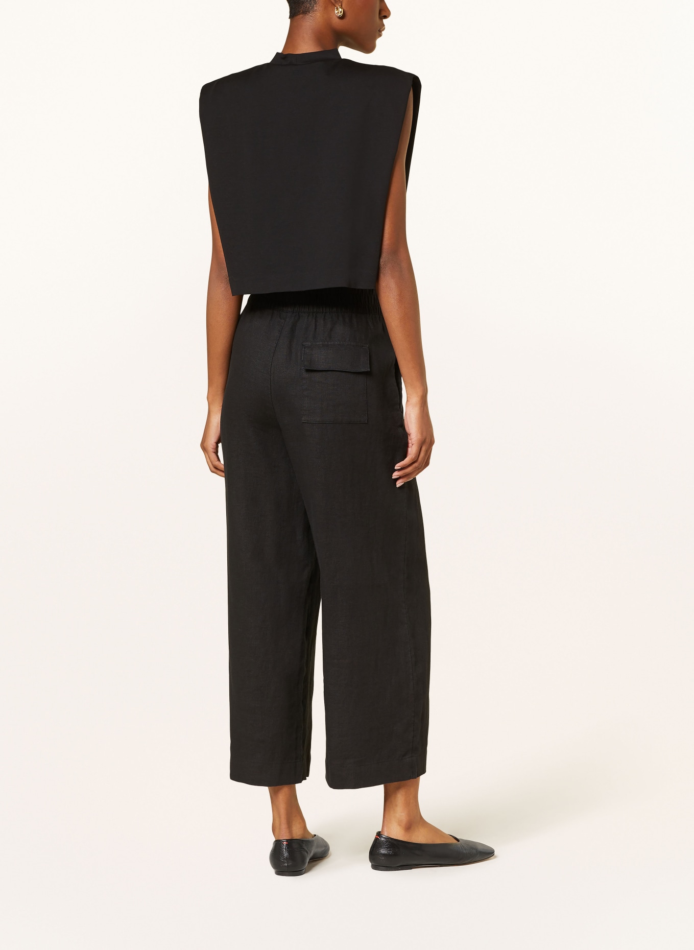 WHISTLES Linen culottes, Color: BLACK (Image 3)