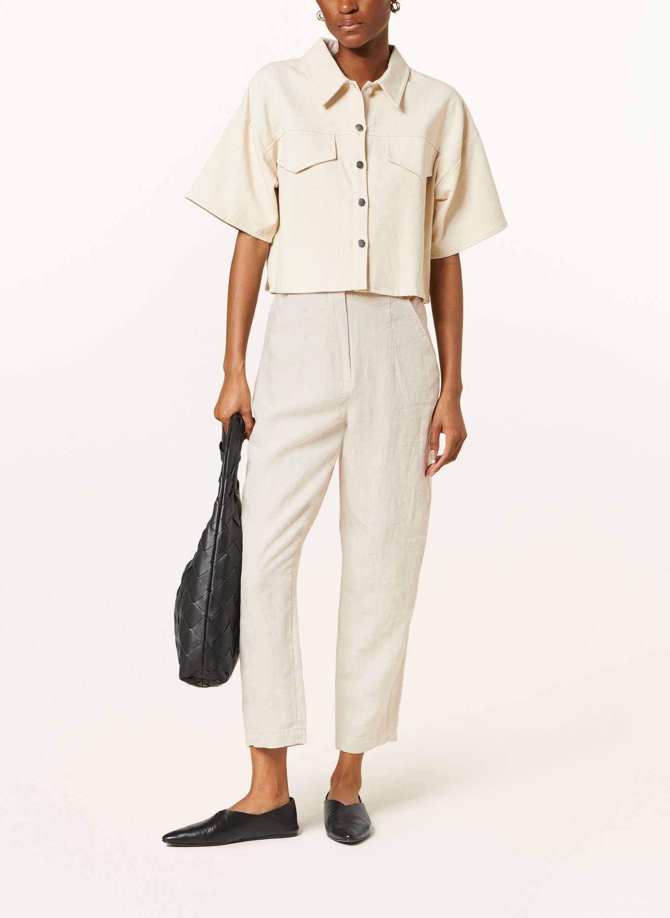 WHISTLES Linen trousers, Color: CREAM (Image 2)