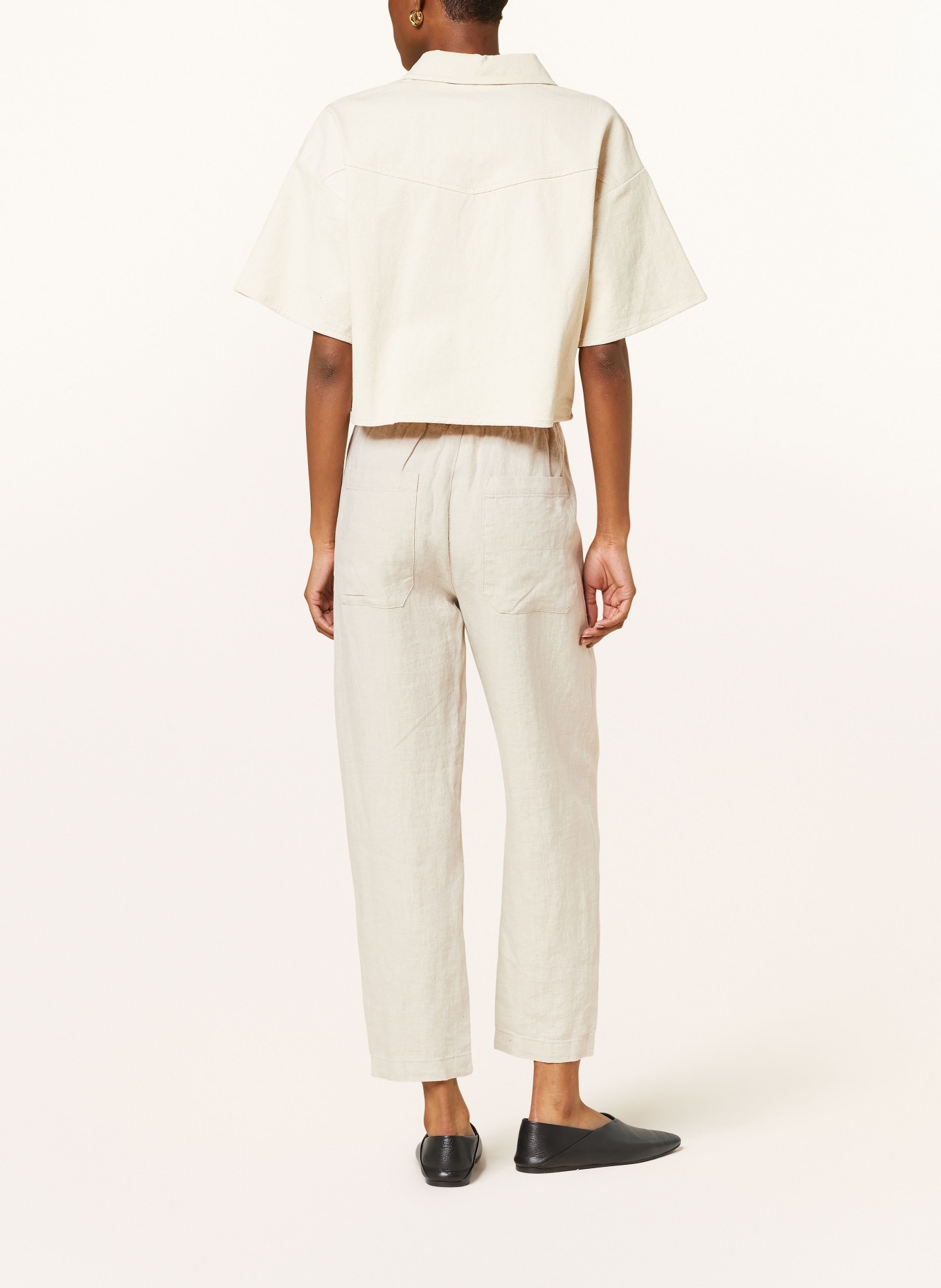 WHISTLES Linen trousers, Color: CREAM (Image 3)