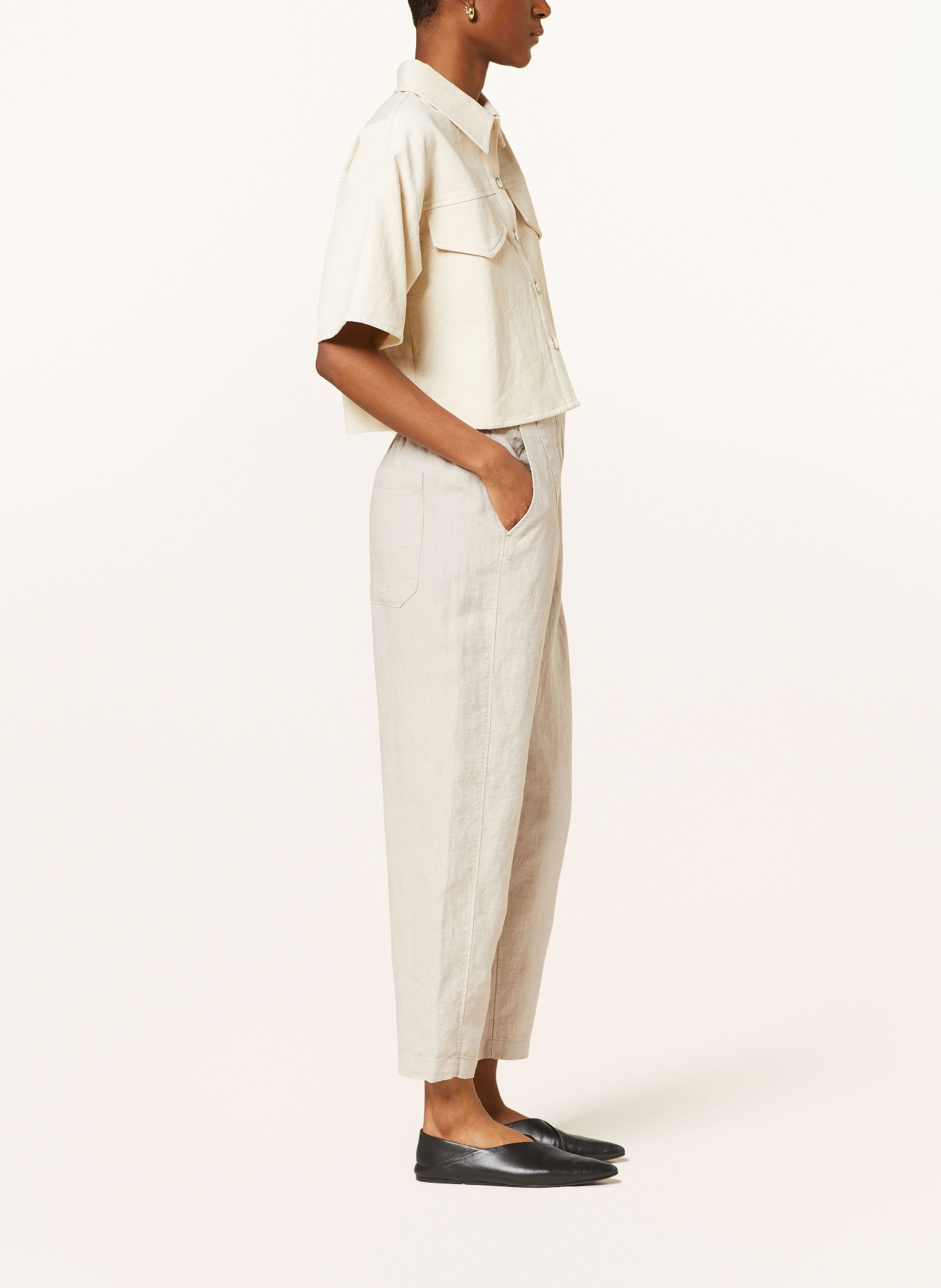 WHISTLES Linen trousers, Color: CREAM (Image 4)