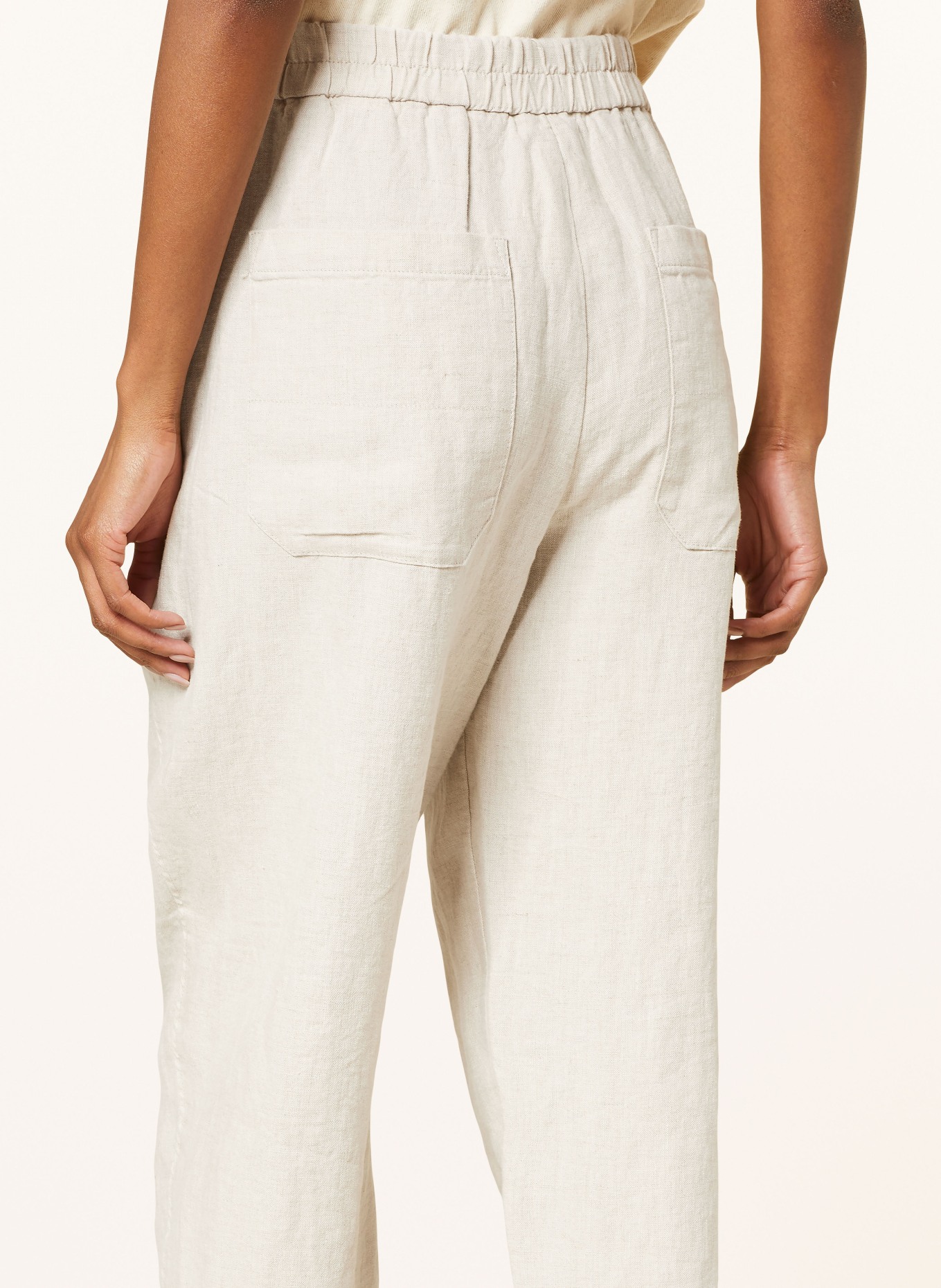 WHISTLES Linen trousers, Color: CREAM (Image 5)
