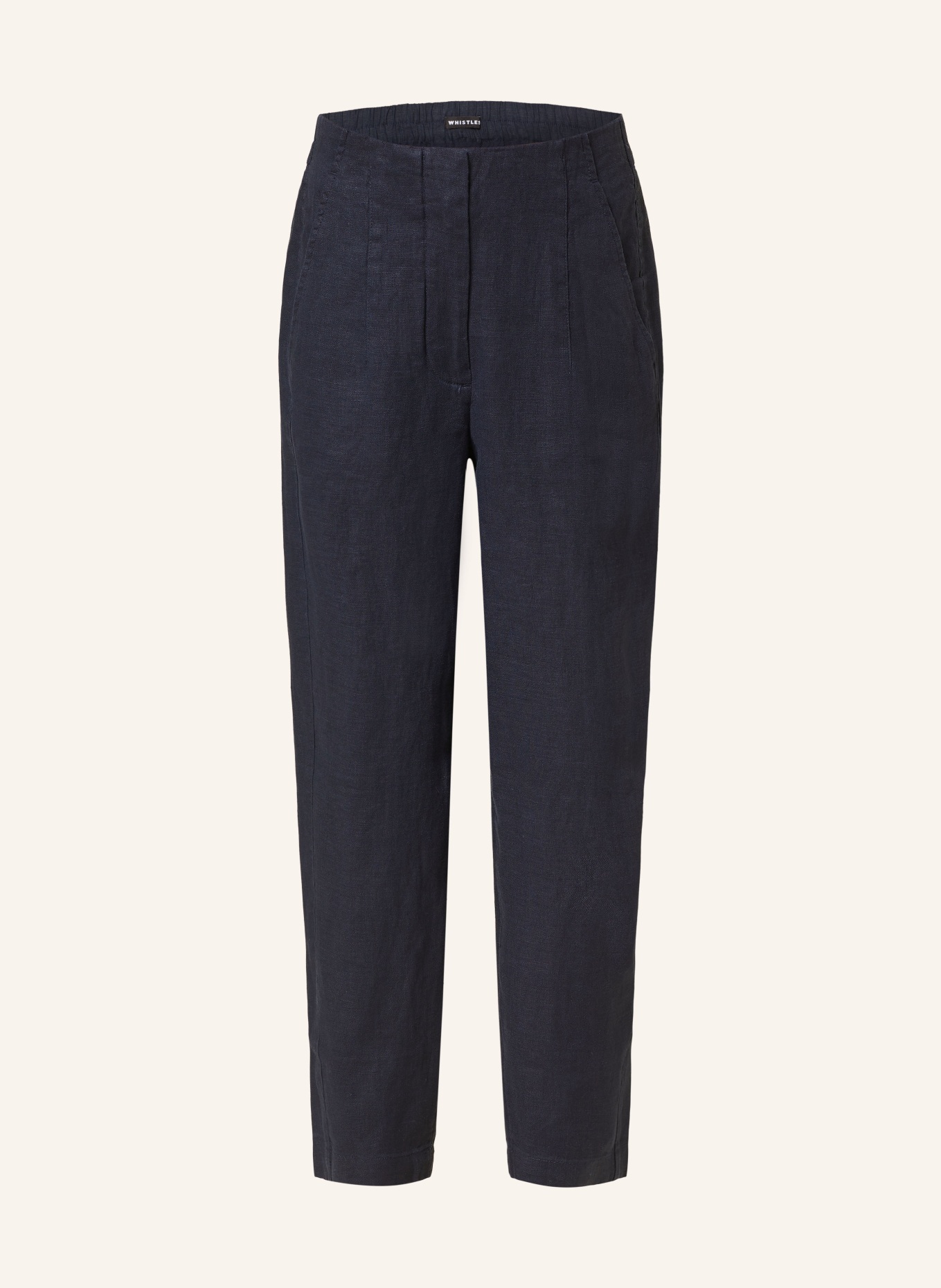 WHISTLES 7/8 pants made of linen, Color: DARK BLUE (Image 1)