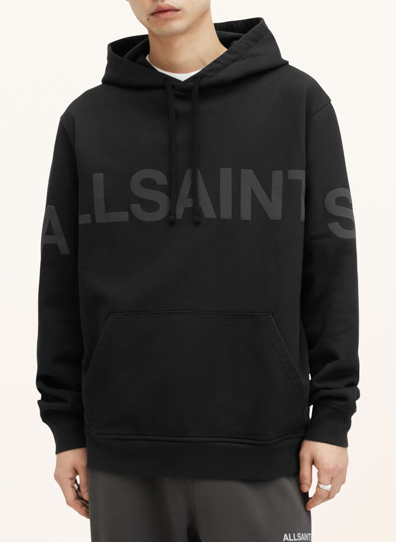 ALLSAINTS Lounge hoodie BIGGY, Color: BLACK/ GRAY (Image 4)