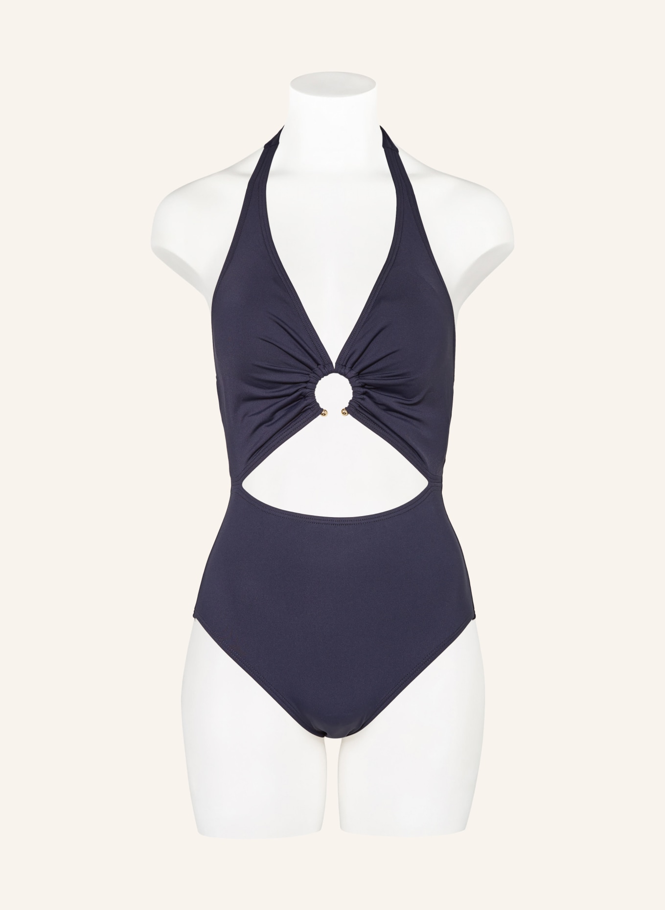 MICHAEL KORS Halter neck swimsuit SOLIDS, Color: DARK BLUE (Image 2)