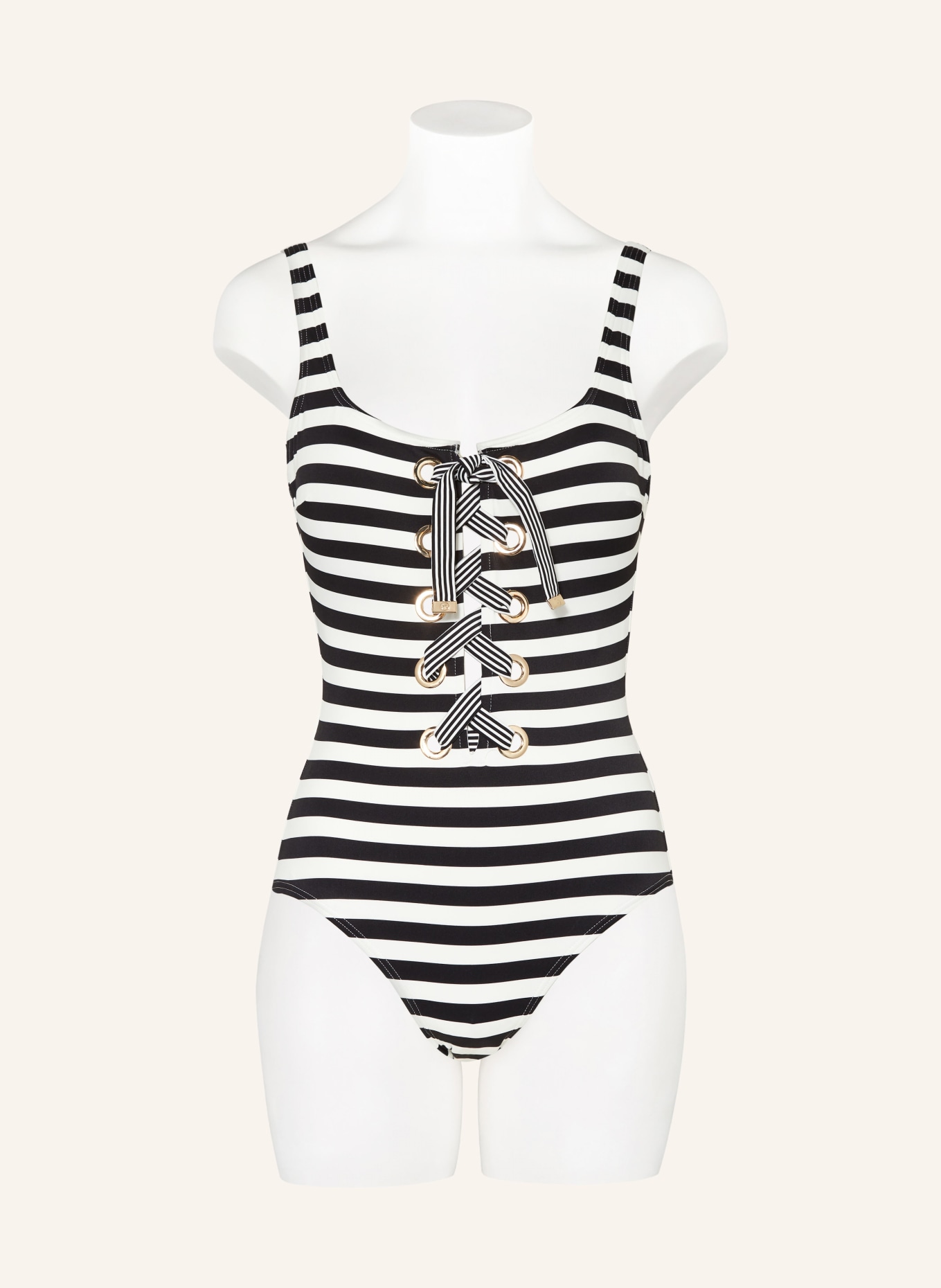 MICHAEL KORS Swimsuit MIXED STRIPE, Color: BLACK/ WHITE (Image 2)
