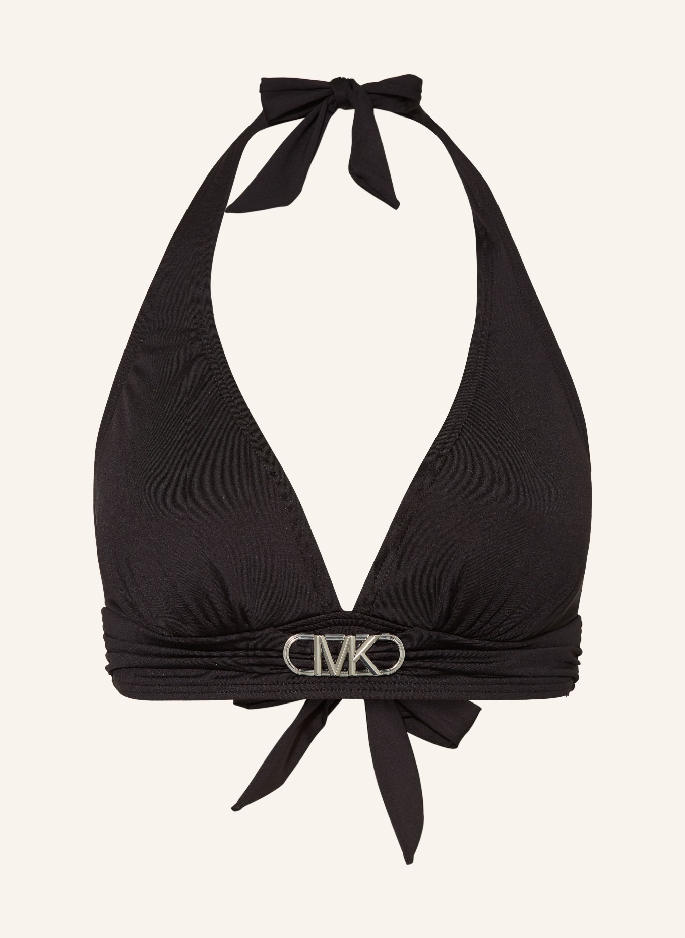 MICHAEL KORS Halter neck bikini top HARDWARE SOLIDS, Color: BLACK (Image 1)