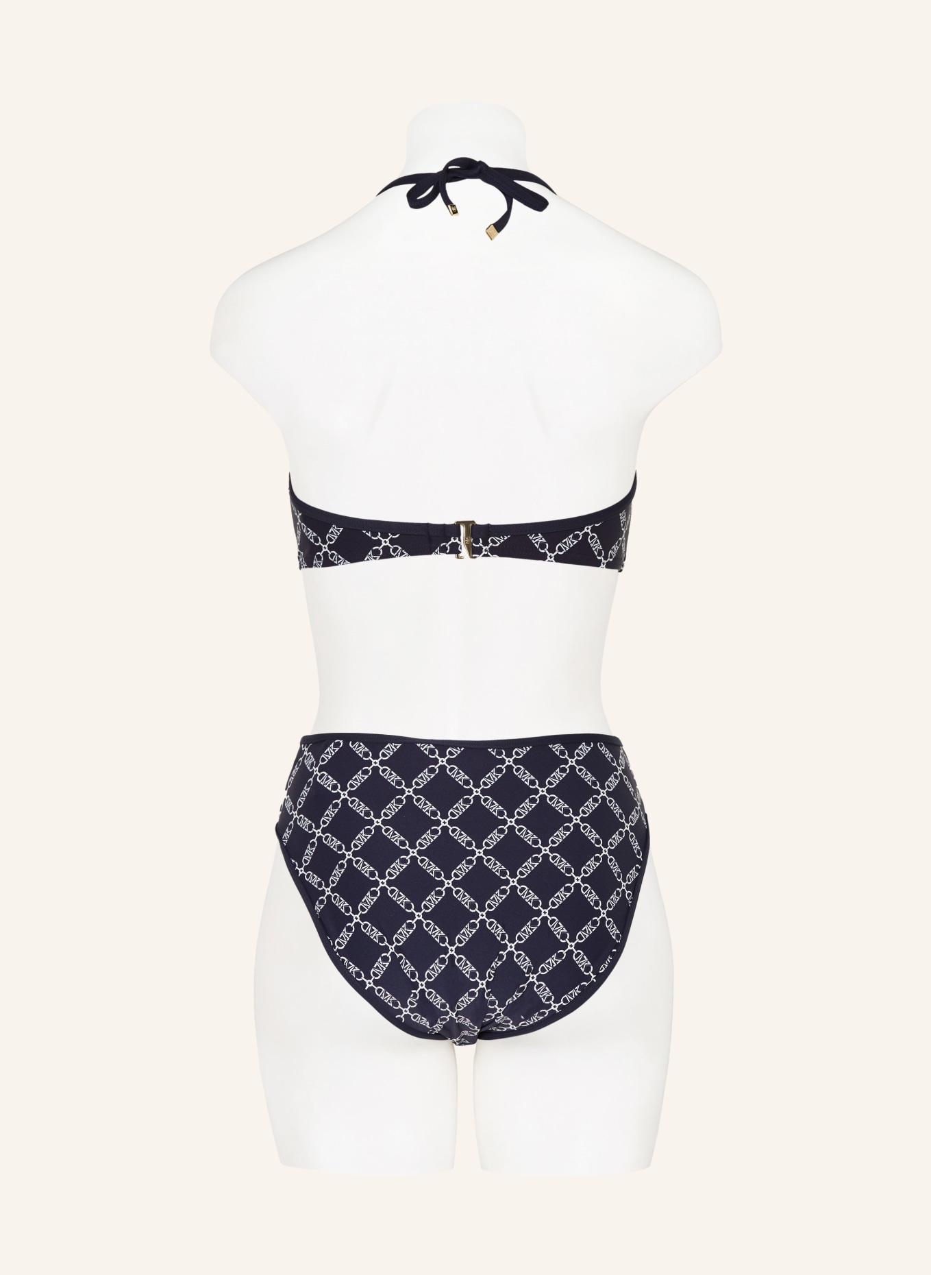MICHAEL KORS Triangle bikini top EMPIRE LOGO, Color: DARK BLUE/ WHITE (Image 3)