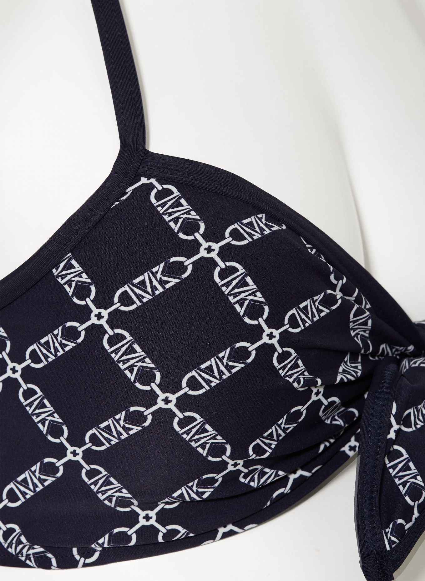 MICHAEL KORS Triangle bikini top EMPIRE LOGO, Color: DARK BLUE/ WHITE (Image 4)