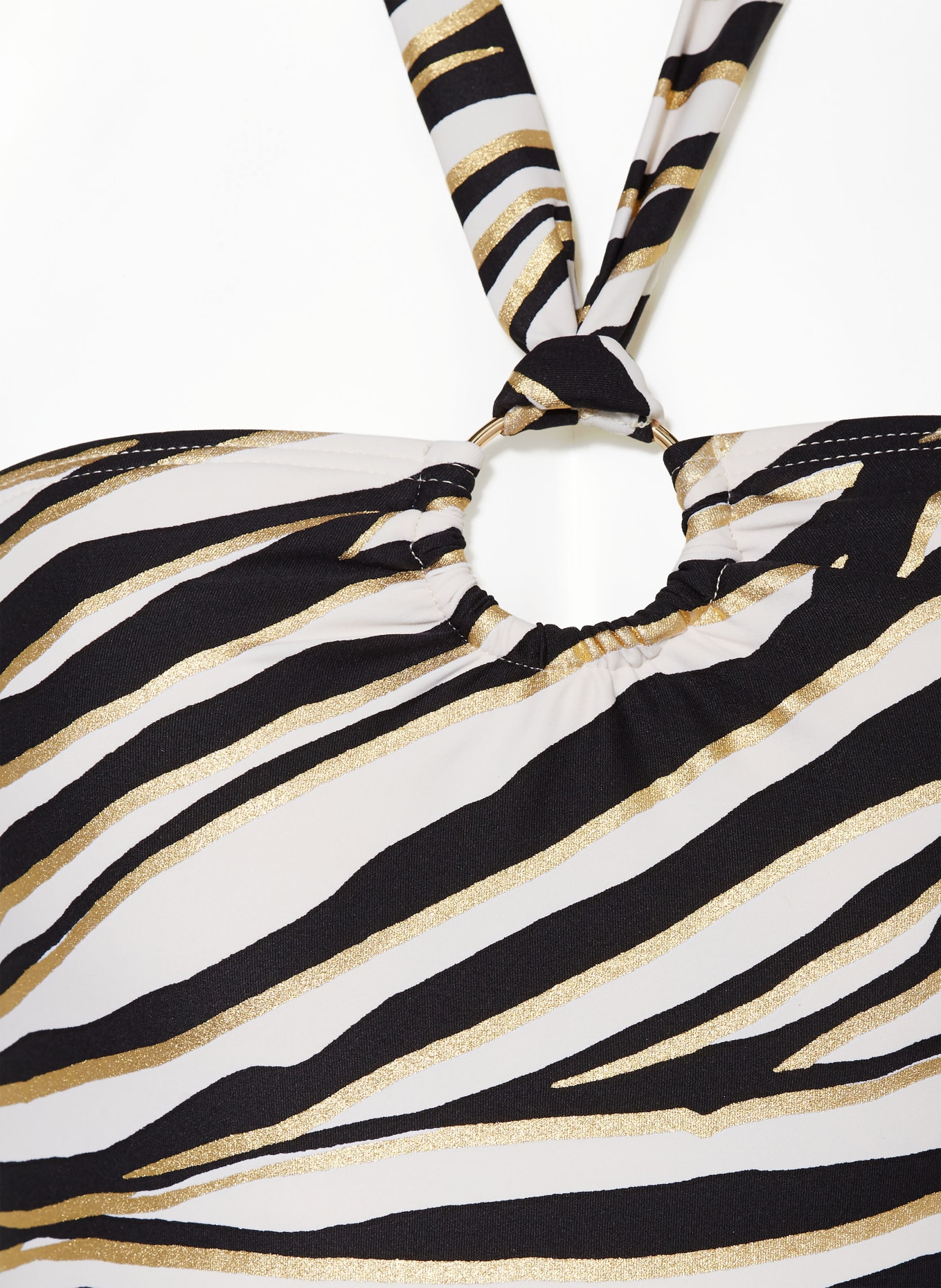 MICHAEL KORS Halter neck swimsuit SHIMMER TIGER, Color: BLACK/ ECRU/ GOLD (Image 4)