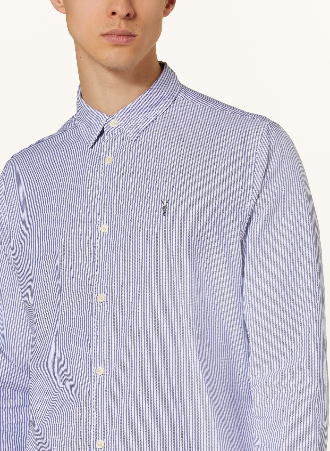 ALLSAINTS Shirt HILLVIEW relaxed fit, Color: WHITE/ BLUE (Image 4)