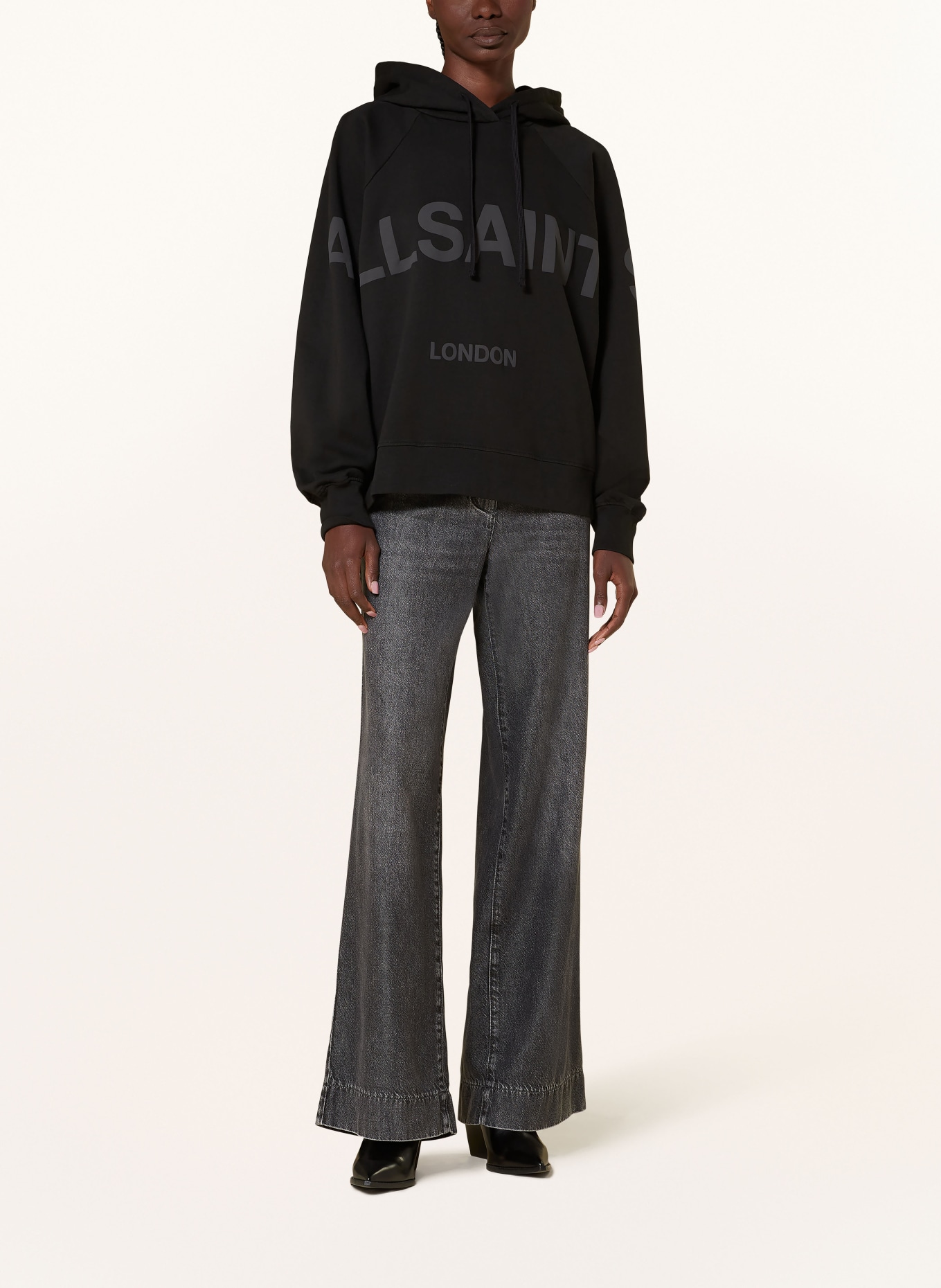 ALLSAINTS Oversized hoodie TALON, Color: BLACK/ GRAY (Image 2)