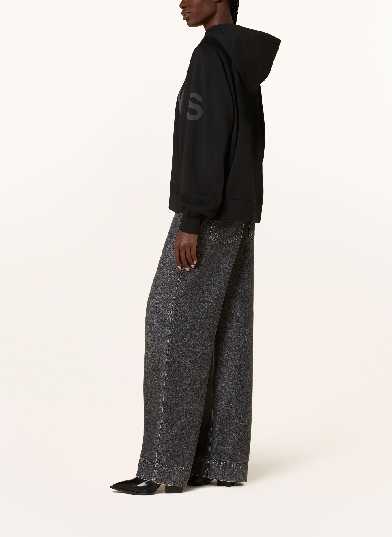 ALLSAINTS Oversized hoodie TALON, Color: BLACK/ GRAY (Image 4)