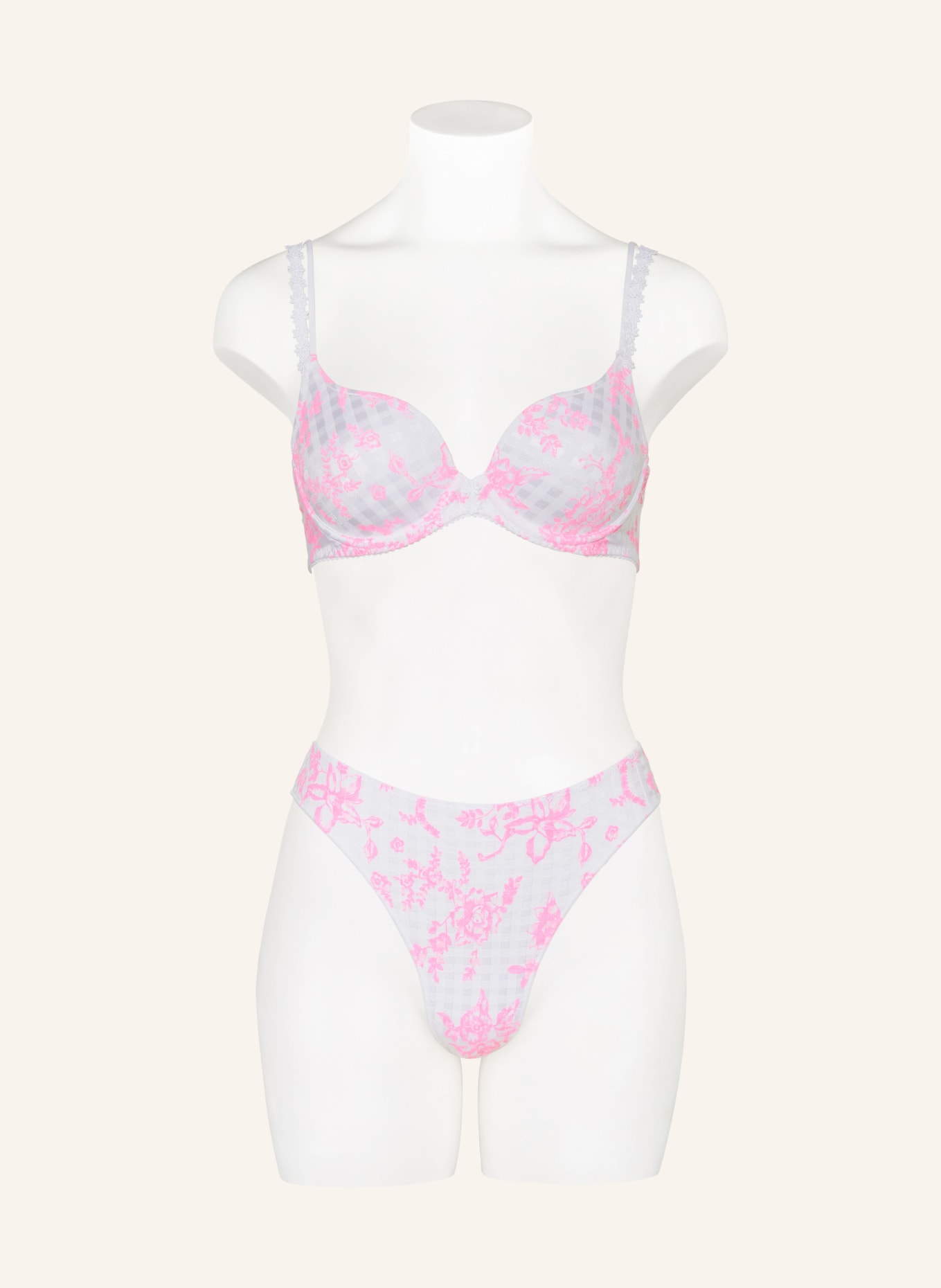 MARIE JO Thong AVERO TINY, Color: WHITE/ NEON PINK (Image 2)
