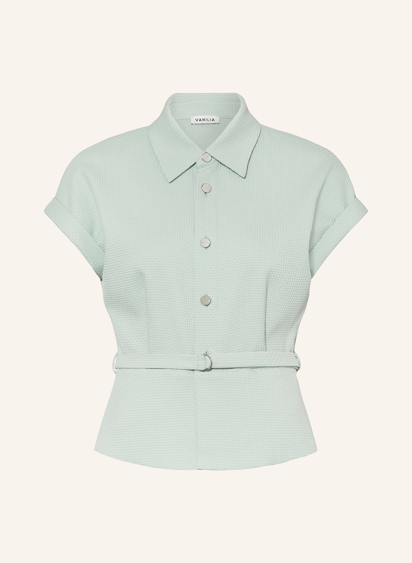VANILIA Shirt blouse made of piqué, Color: MINT (Image 1)