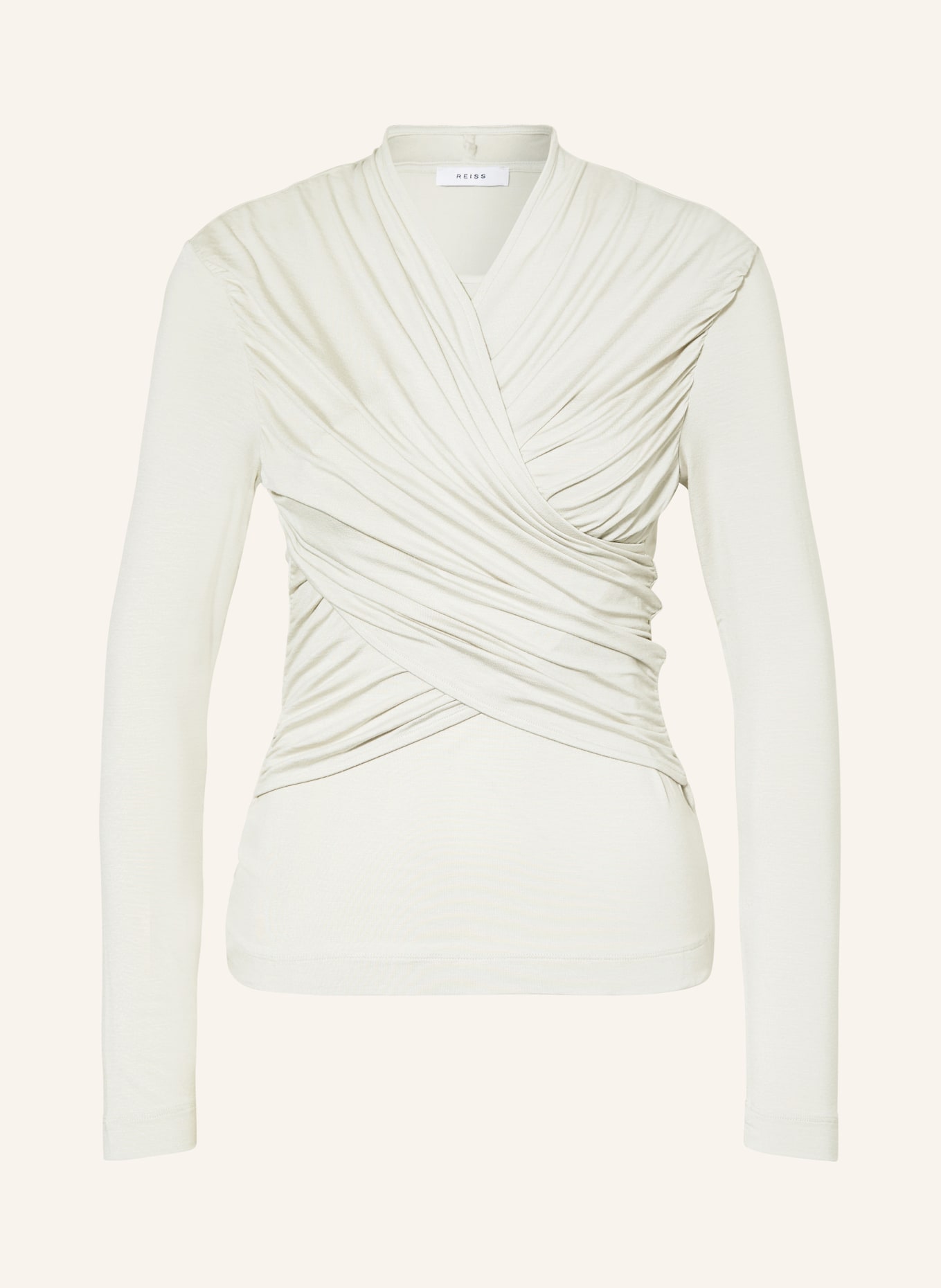 REISS Long sleeve shirt MARA in wrap look, Color: MINT (Image 1)