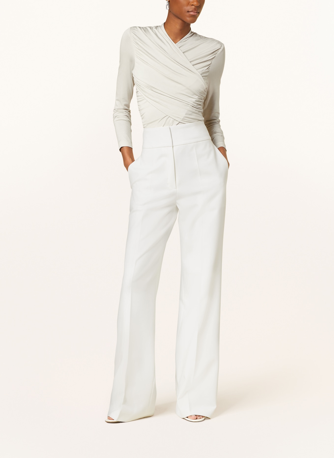 REISS Long sleeve shirt MARA in wrap look, Color: MINT (Image 2)