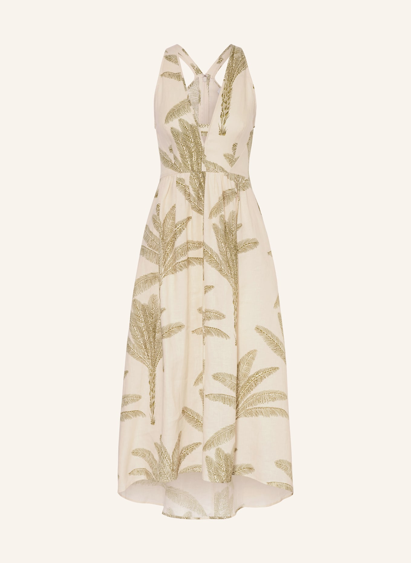 REISS Linen dress ANNA, Color: CREAM/ OLIVE (Image 1)