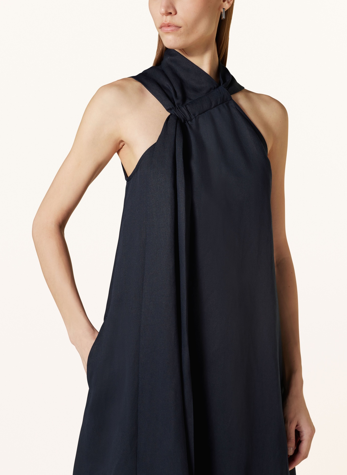REISS Dress COSETTE with linen, Color: DARK BLUE (Image 4)