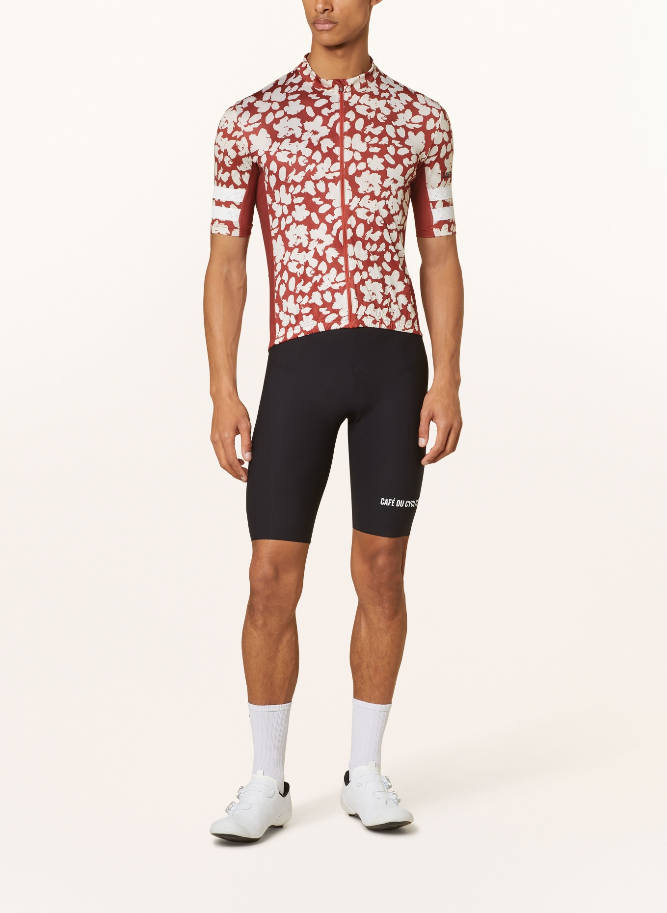 CAFÉ DU CYCLISTE Cycling jersey FLORIANE, Color: COGNAC/ ECRU (Image 2)