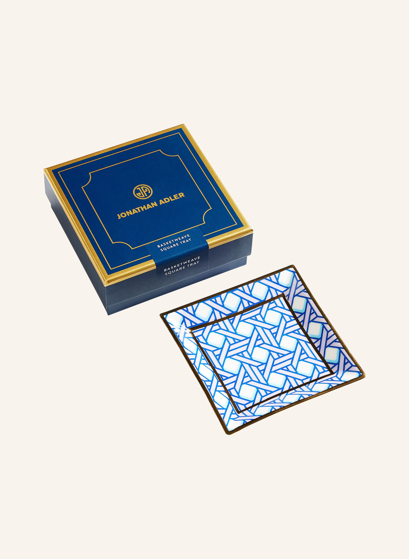 JONATHAN ADLER Schale BASKETWEAVE: WEISS / HELLLILA / TÜRKIS