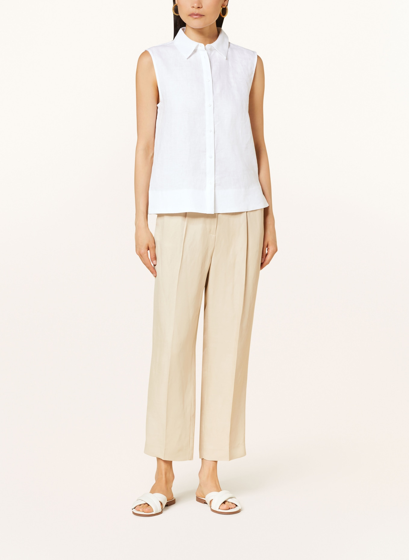 HOBBS Blouse top SALEM made of linen, Color: WHITE (Image 2)