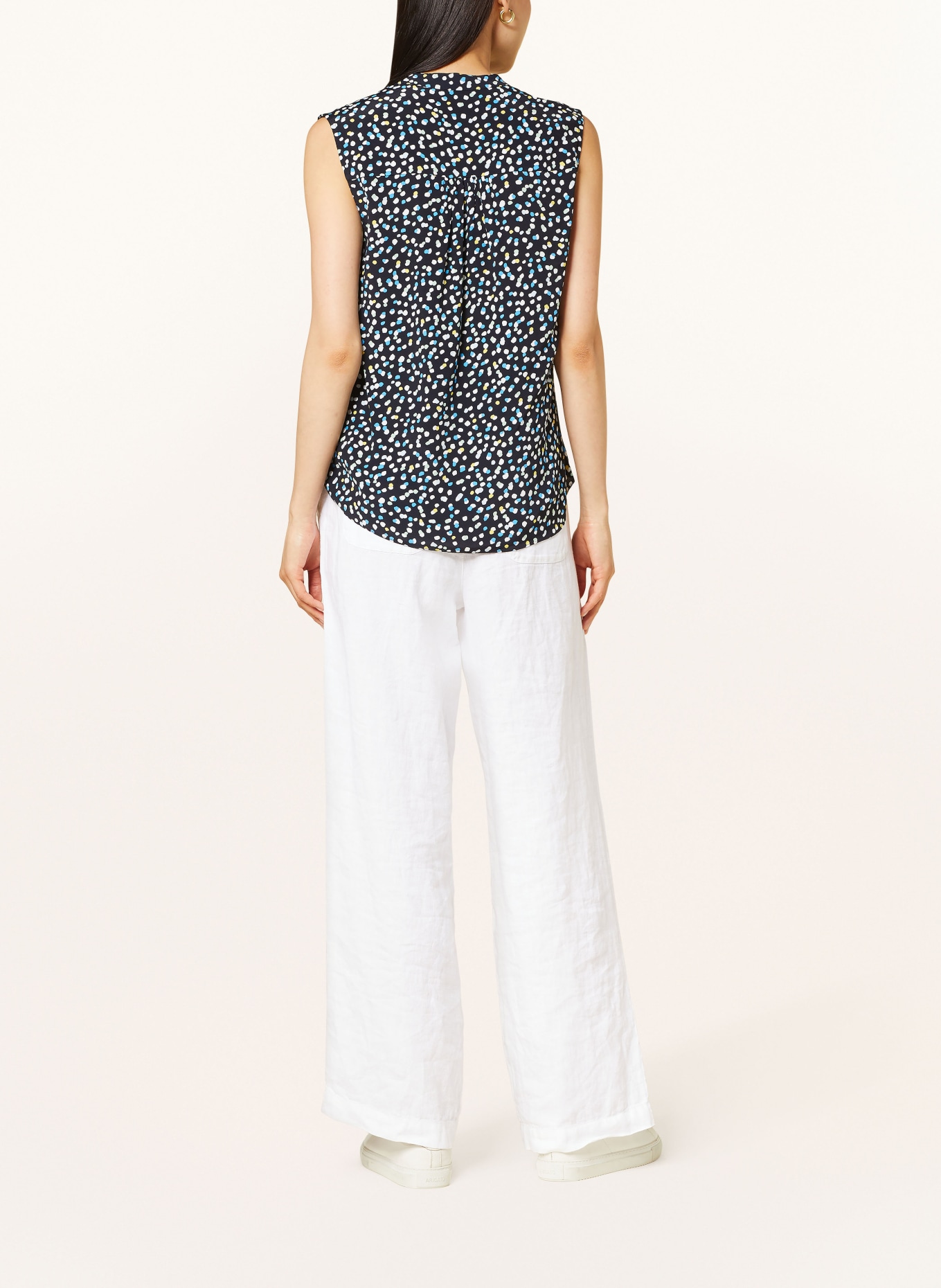 HOBBS Blouse top, Color: DARK BLUE/ WHITE/ TURQUOISE (Image 3)