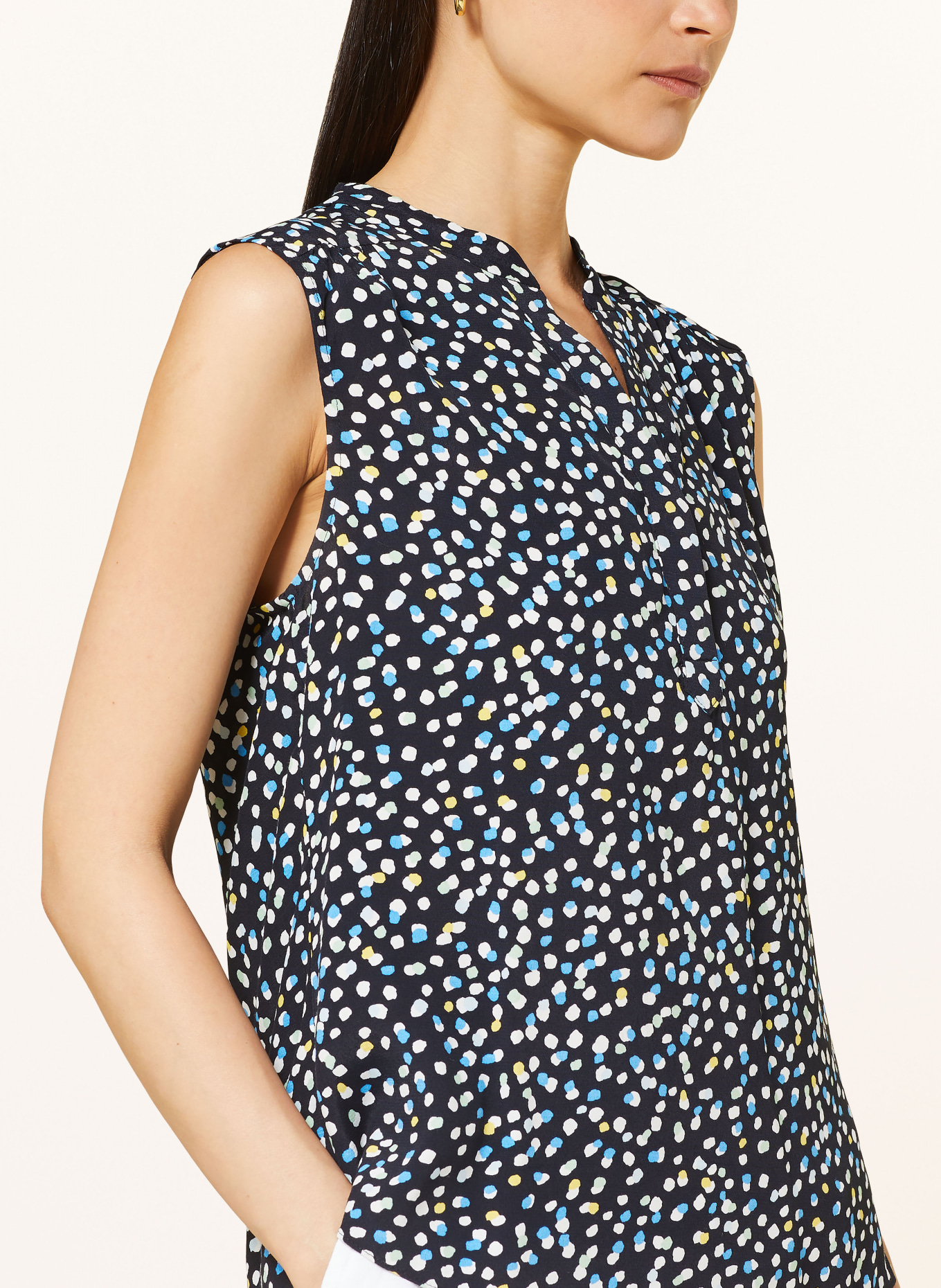 HOBBS Blouse top, Color: DARK BLUE/ WHITE/ TURQUOISE (Image 4)