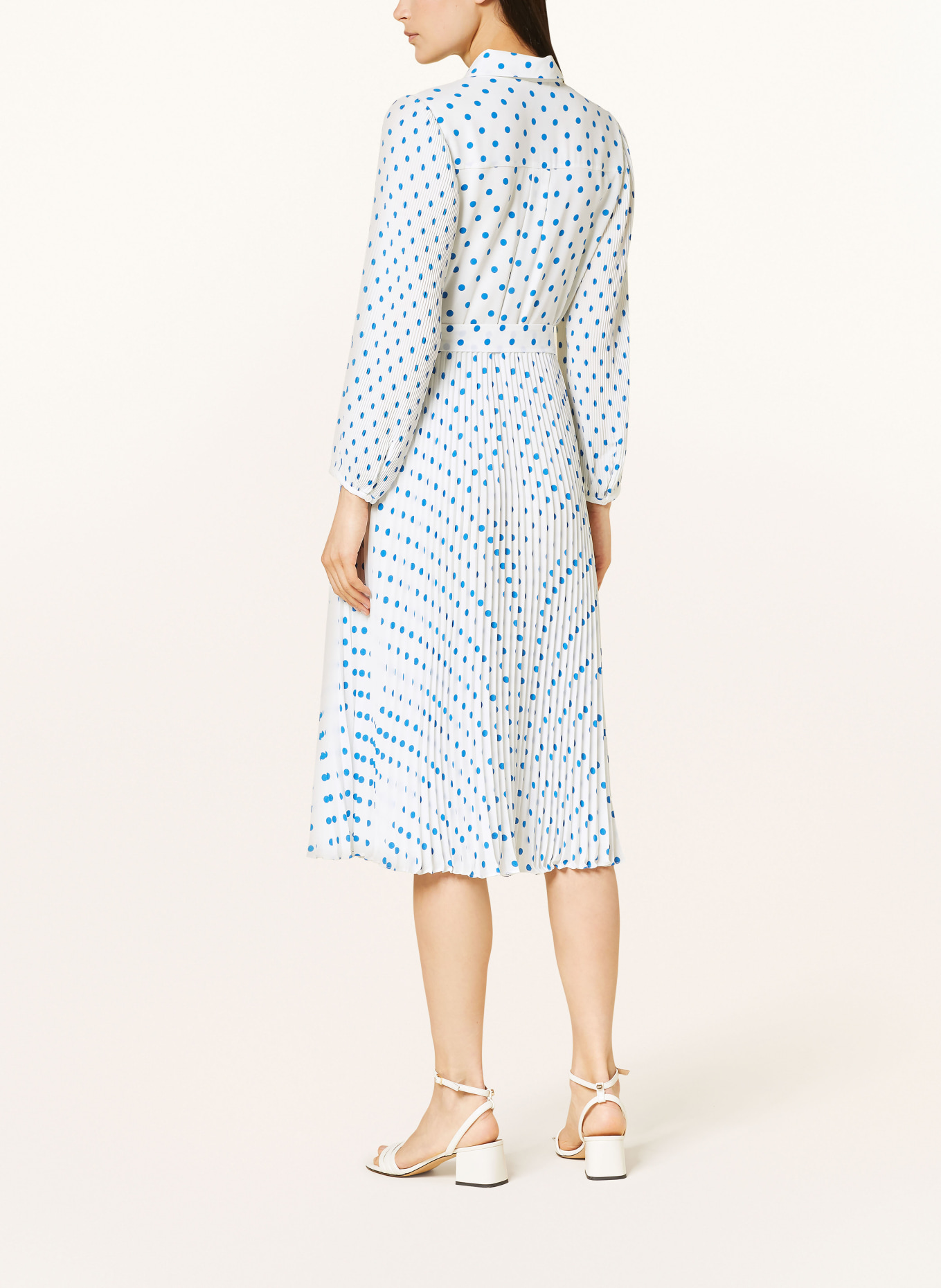 HOBBS Dress TALLULAH with pleats, Color: WHITE/ BLUE (Image 3)