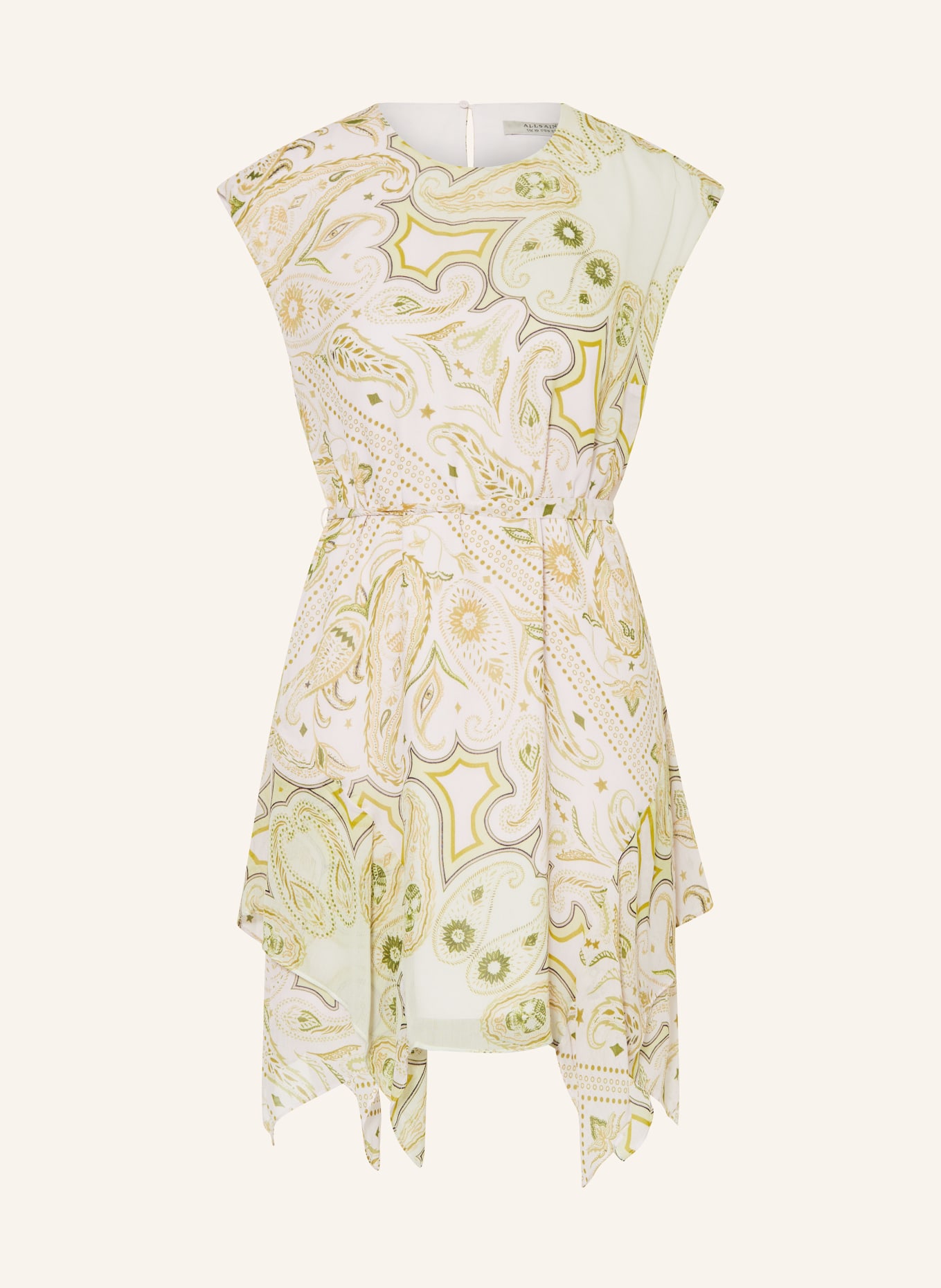 ALLSAINTS Dress AUDRINA AVALON, Color: WHITE/ LIGHT GREEN (Image 1)